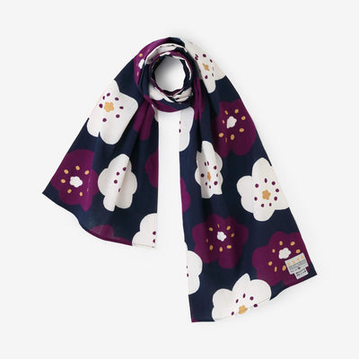 伊勢木棉圍巾/微笑深藍色