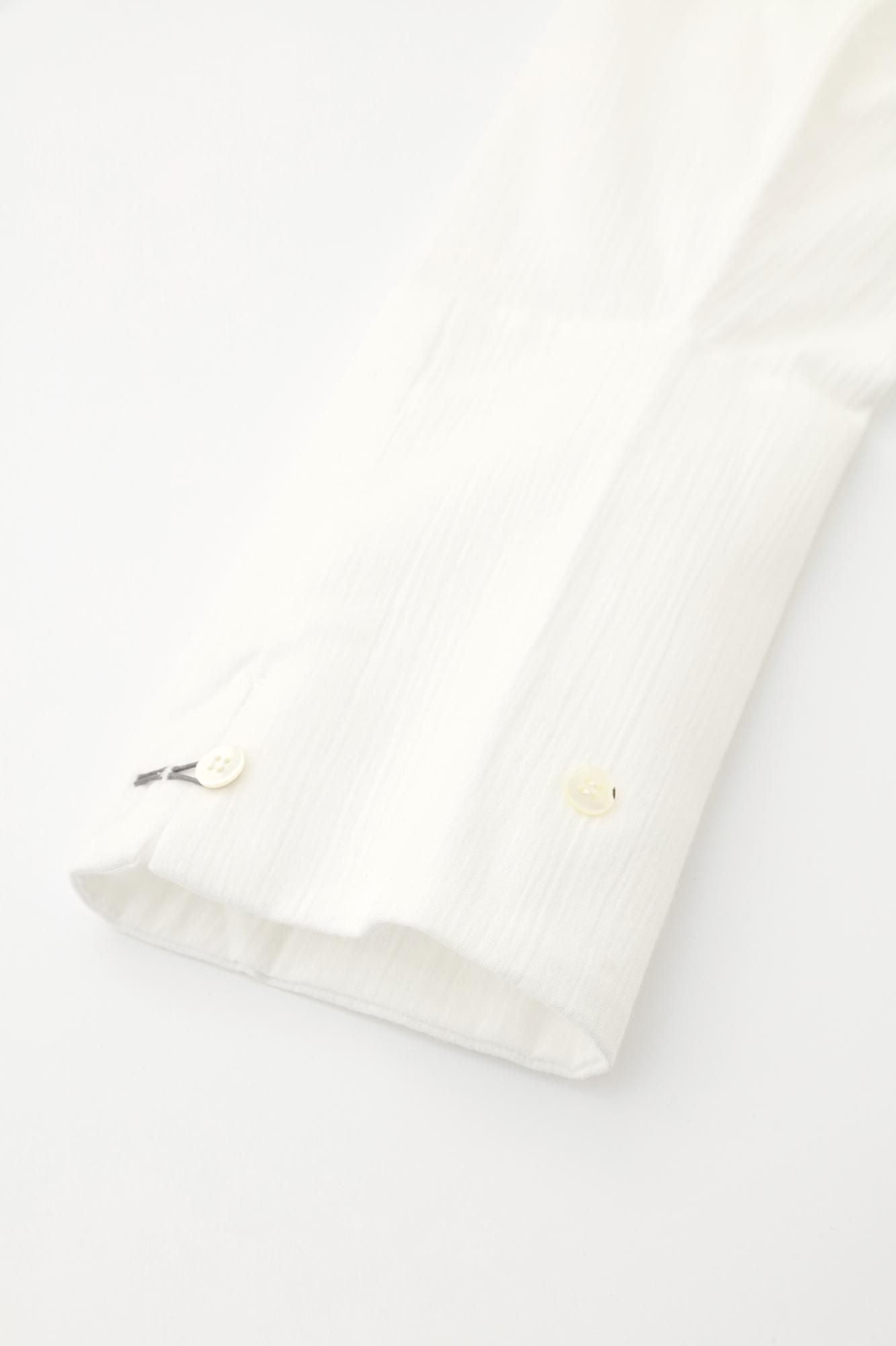 高島縮棉 20/20筒袖作務襯衫／白色