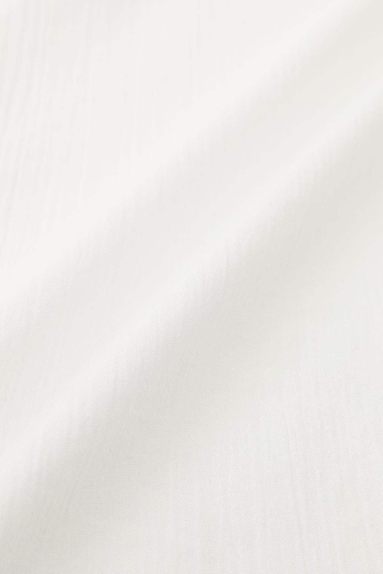 高島縮棉 20/20筒袖作務襯衫／白色