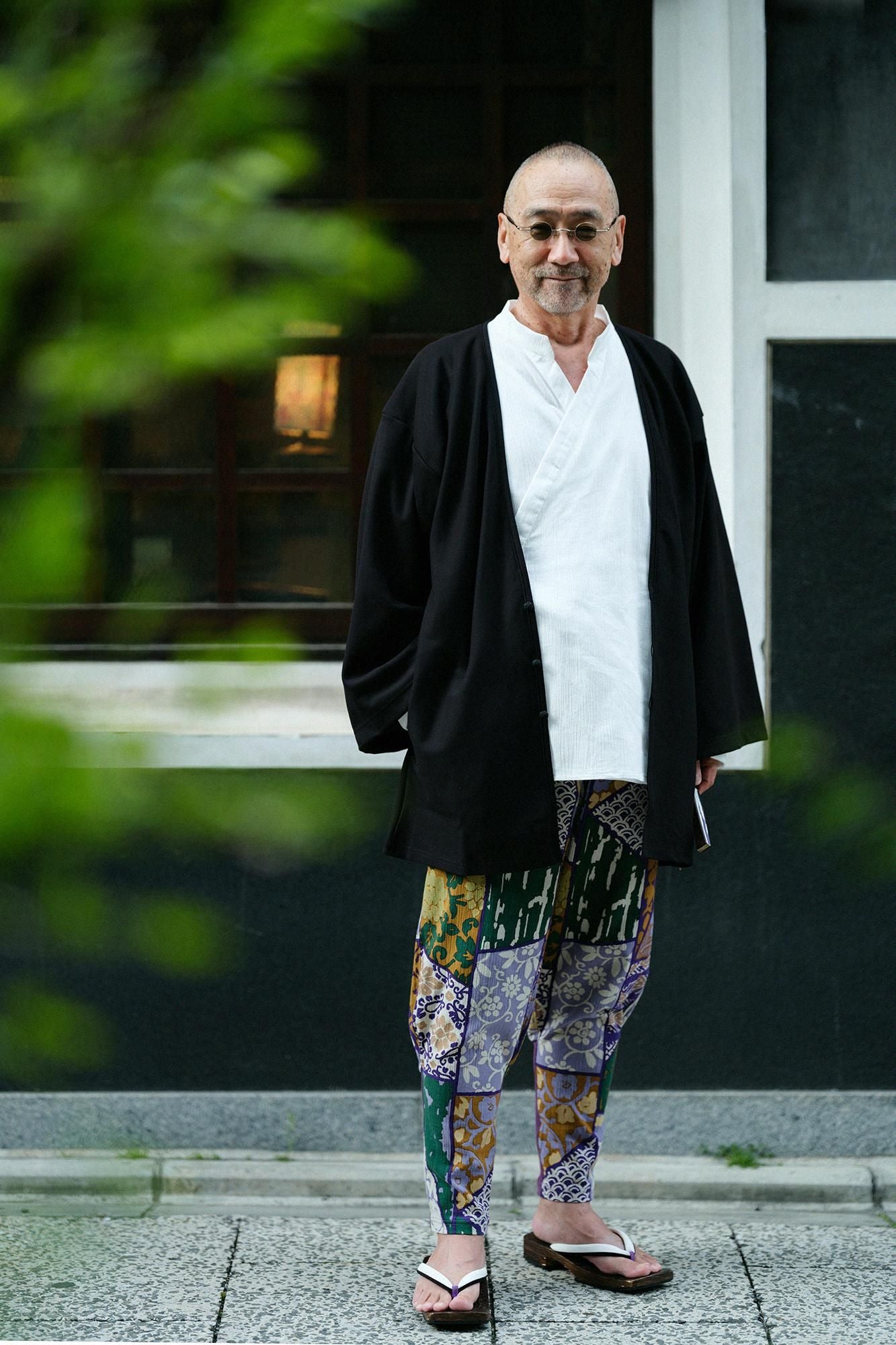 高島縮棉 20/20筒袖作務襯衫／白色