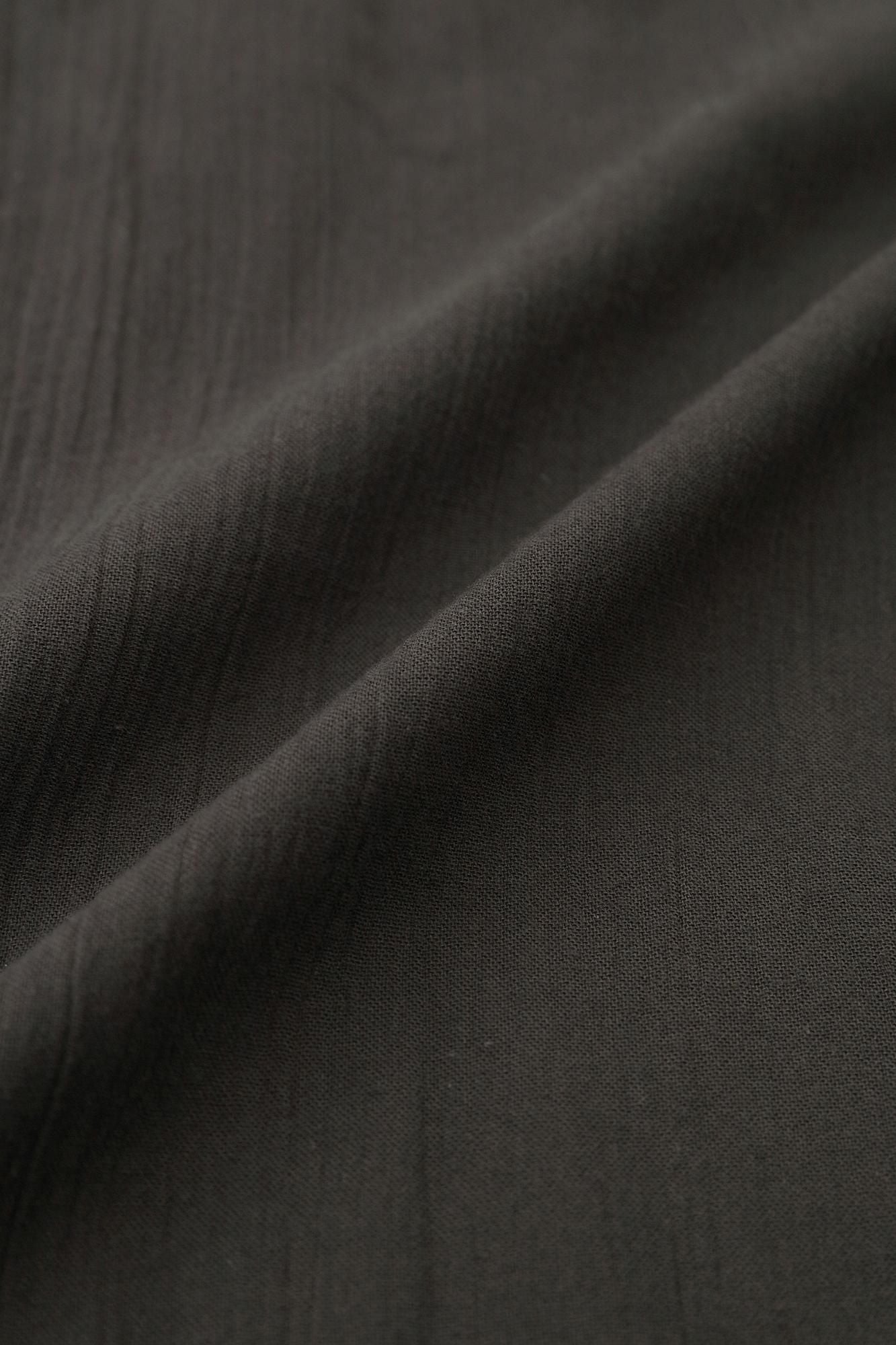 高島縮棉 20/20 筒袖作務襯衫（我把它浸在後面）/深灰色