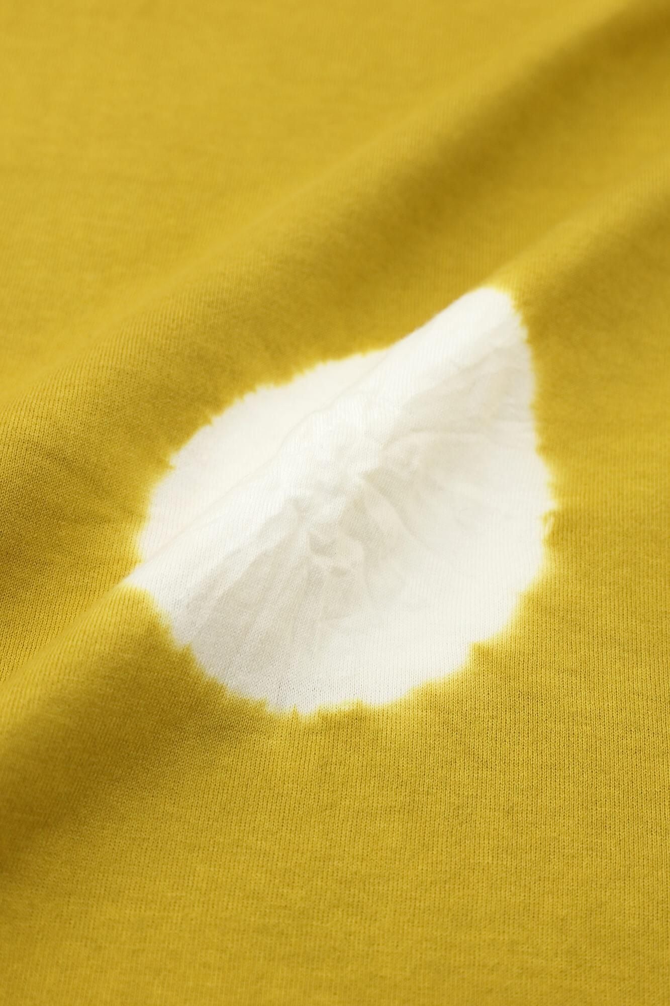 TabataTie-dye Naginata Square Top(Tashika Naginataminds old time withstomach)/Large Polka Dots Mustard Color（presentswhite）×tsuminds old time withtoo