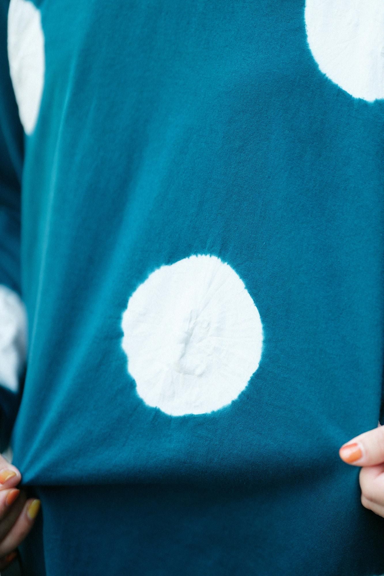 たばた絞り 薙刀四角衣（なぎなたしかくい）／水玉大（みずた