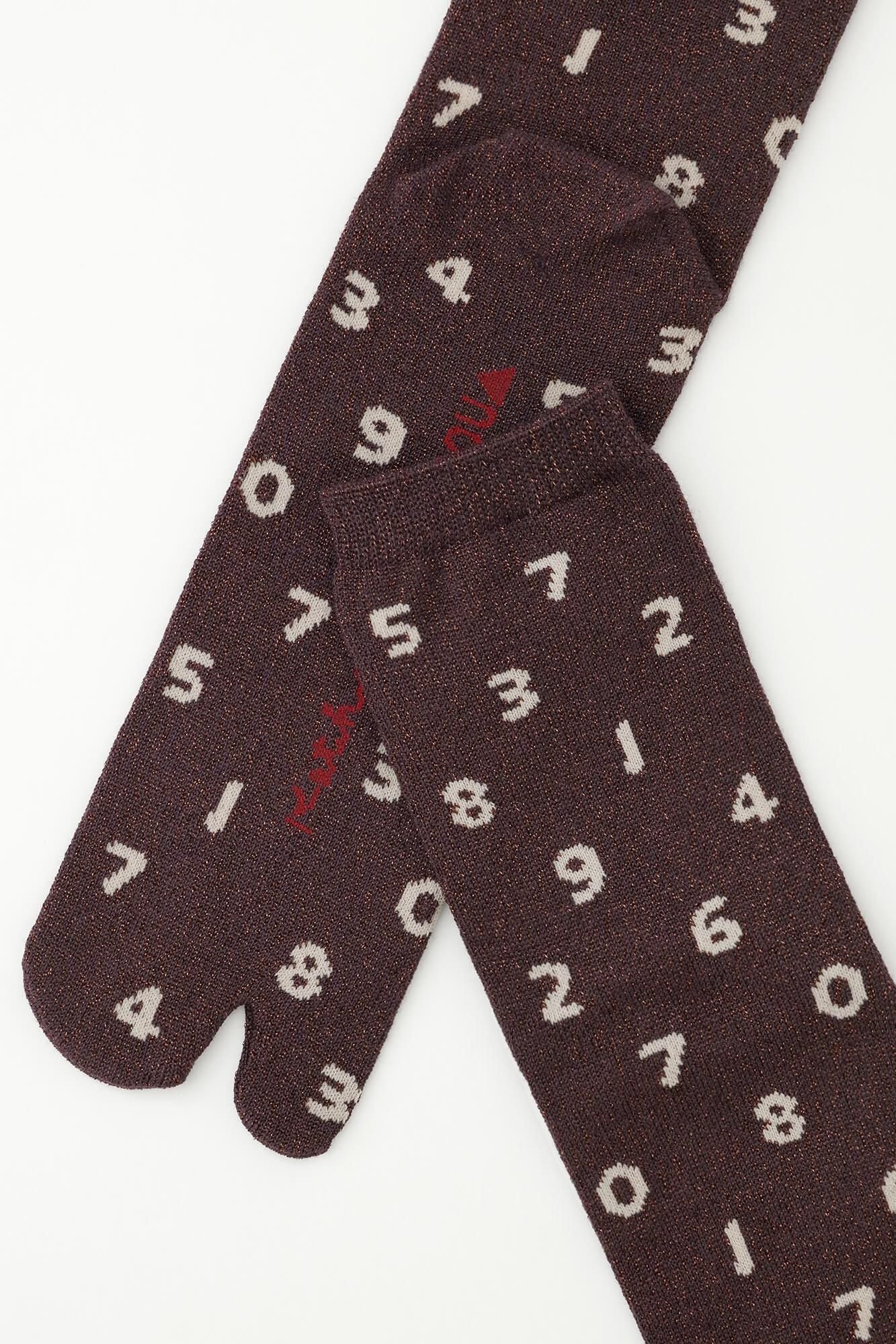 【net Limited 40%OFF】Eco Tabi Socks (Mid-calf)／SO-SU-U Red Bean Brown Glitter【Women】