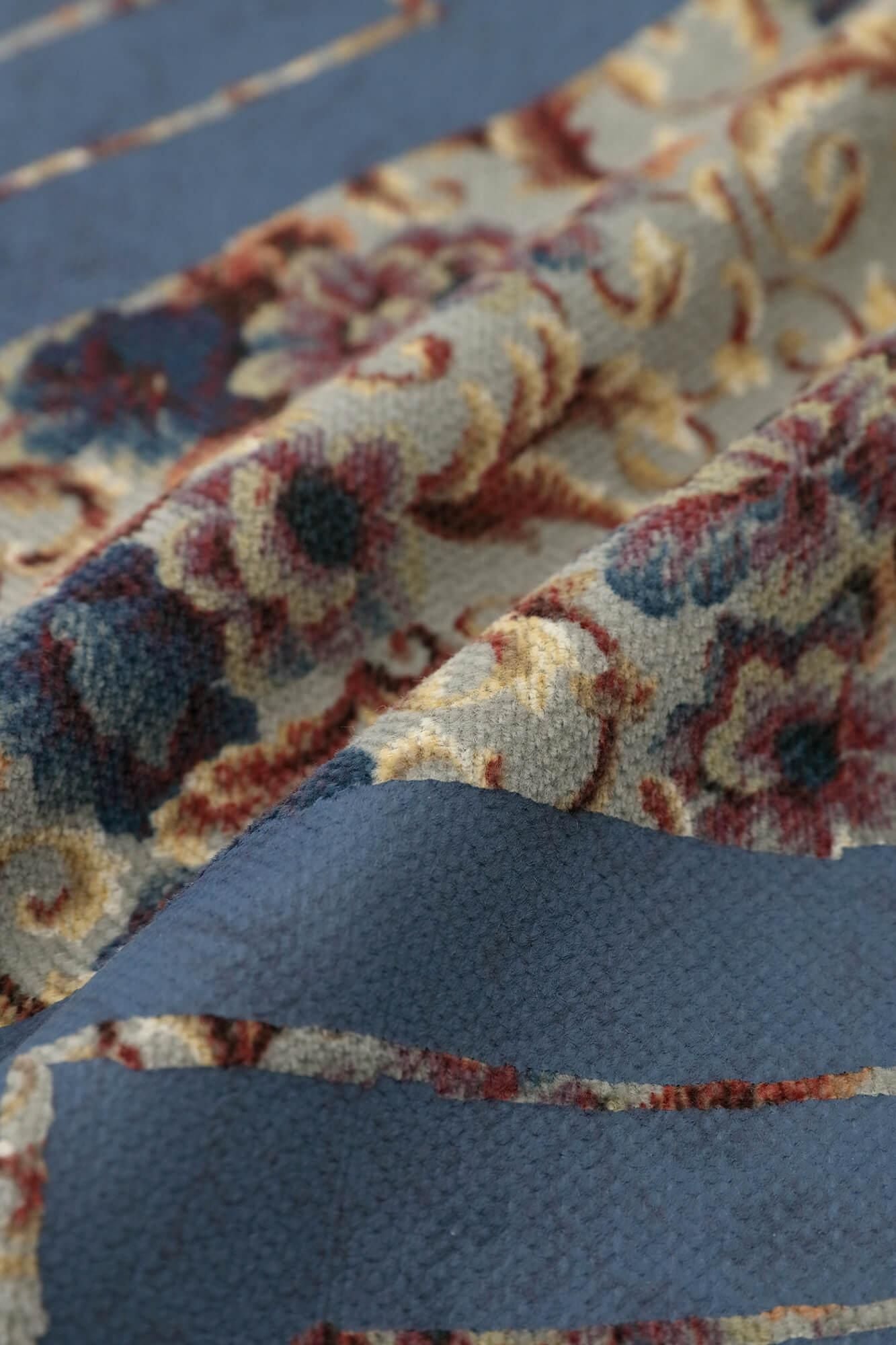 Corduroy Hanten Long-sleeved Jacket with Lining / Chinese Flower with Yamaohako