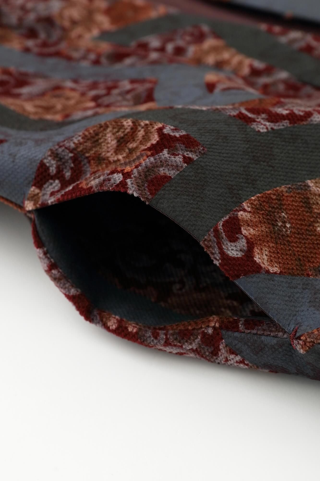 Corduroy Hanten Long-sleeved Jacket with Lining / Chinese Flower Waterfall