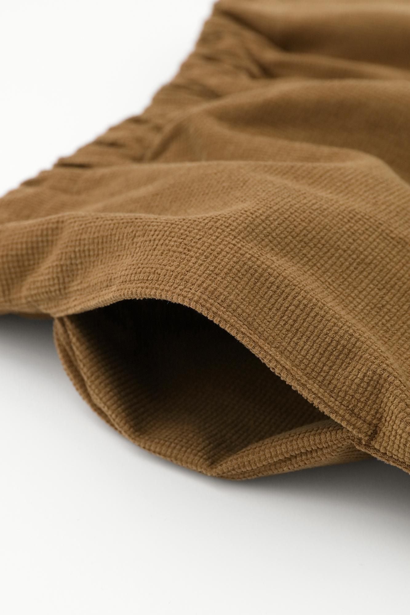 Soft Thermo(R) 燈芯絨 作務衣下裝／灰褐色（是的茶色）