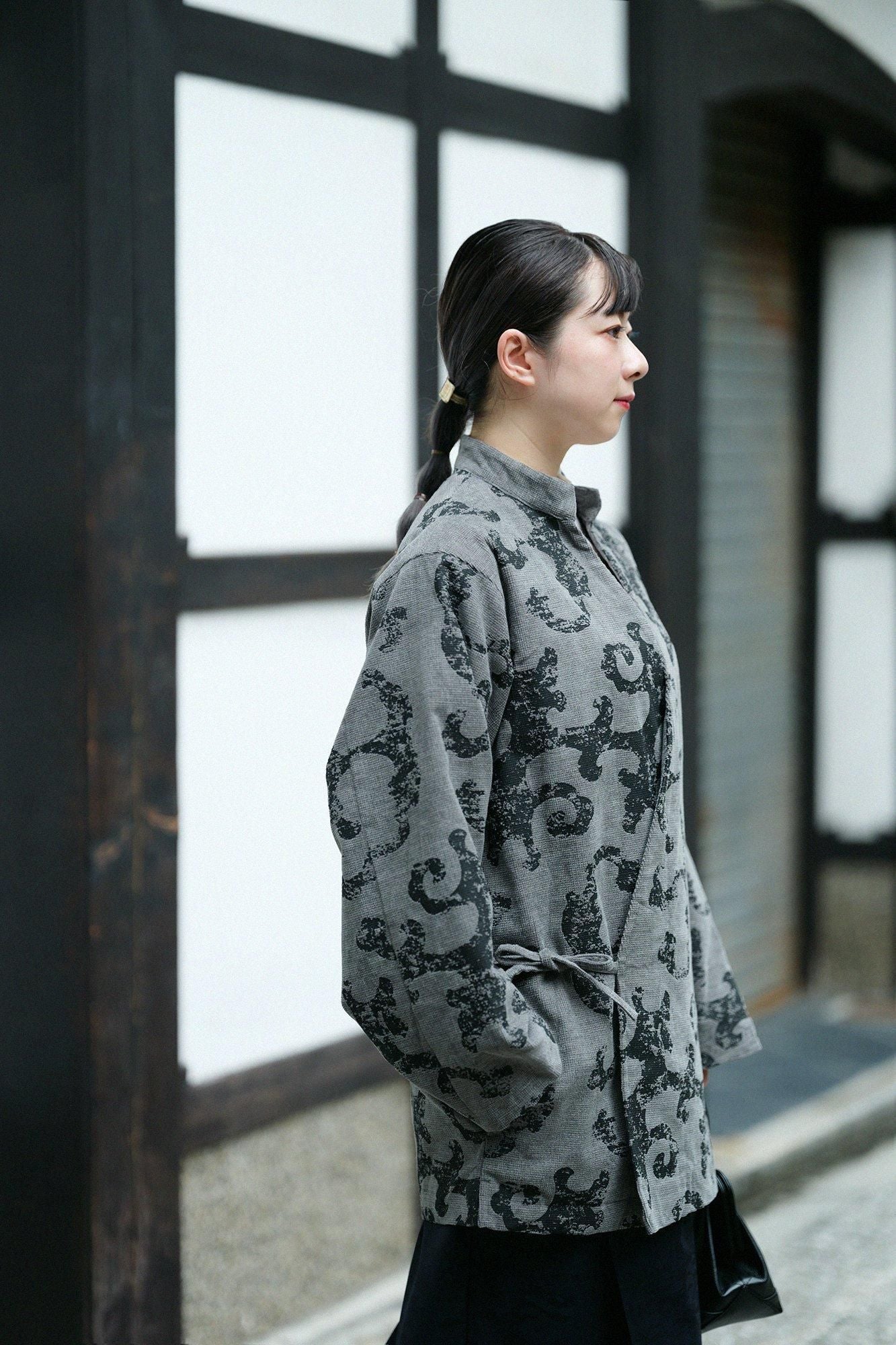 Soft Thermo(R) Corduroy hand-patterned with Lining Samue Worker Jacket / Raging Billows Era Grey