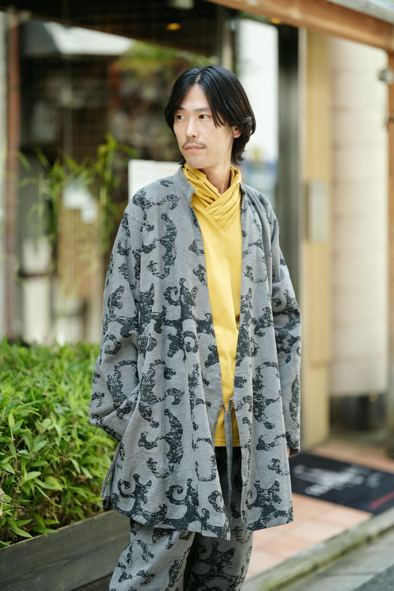 Soft Thermo(R) Corduroy hand-patterned with Lining Samue Worker Jacket / Raging Billows Era Grey