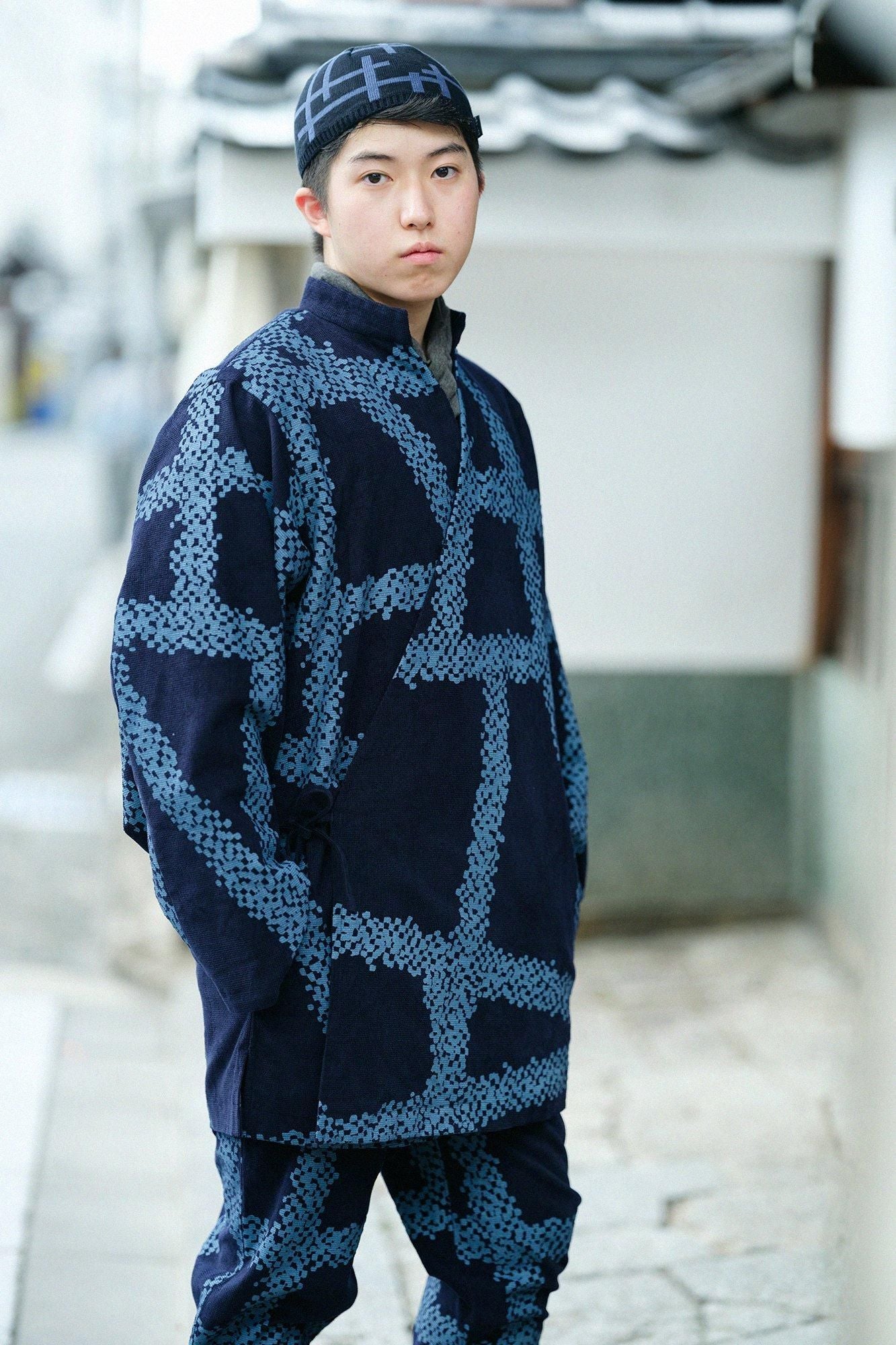 ソフトサーモ(R) コール天 手柄作務衣（たかみさむえ） 袷（あわせ