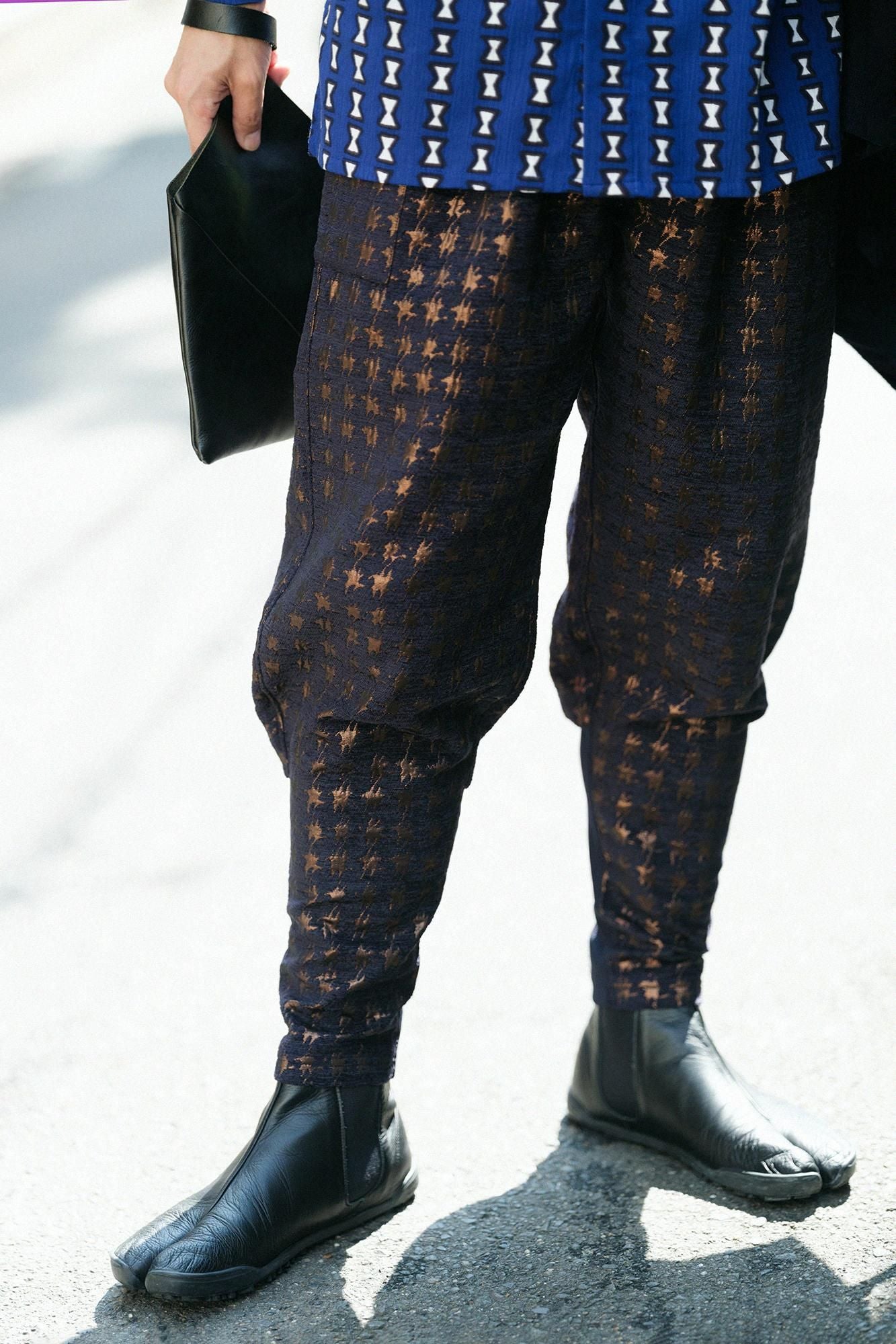 モールジャカール 裁付（たっつけ）えんゆう穿き／変わり千鳥格子（ちどりこうし） 深紺（しんこん）