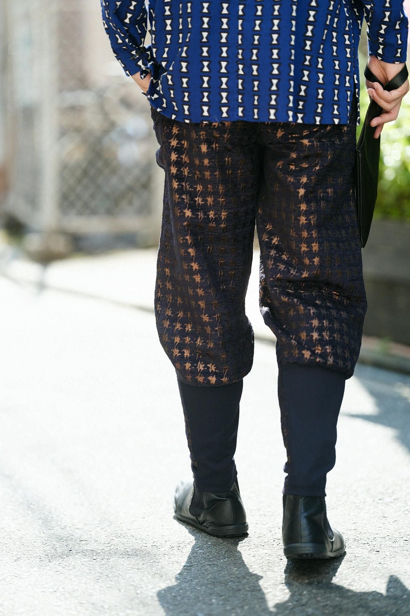 モールジャカール 裁付（たっつけ）えんゆう穿き／変わり千鳥格子（ちどりこうし） 深紺（しんこん）