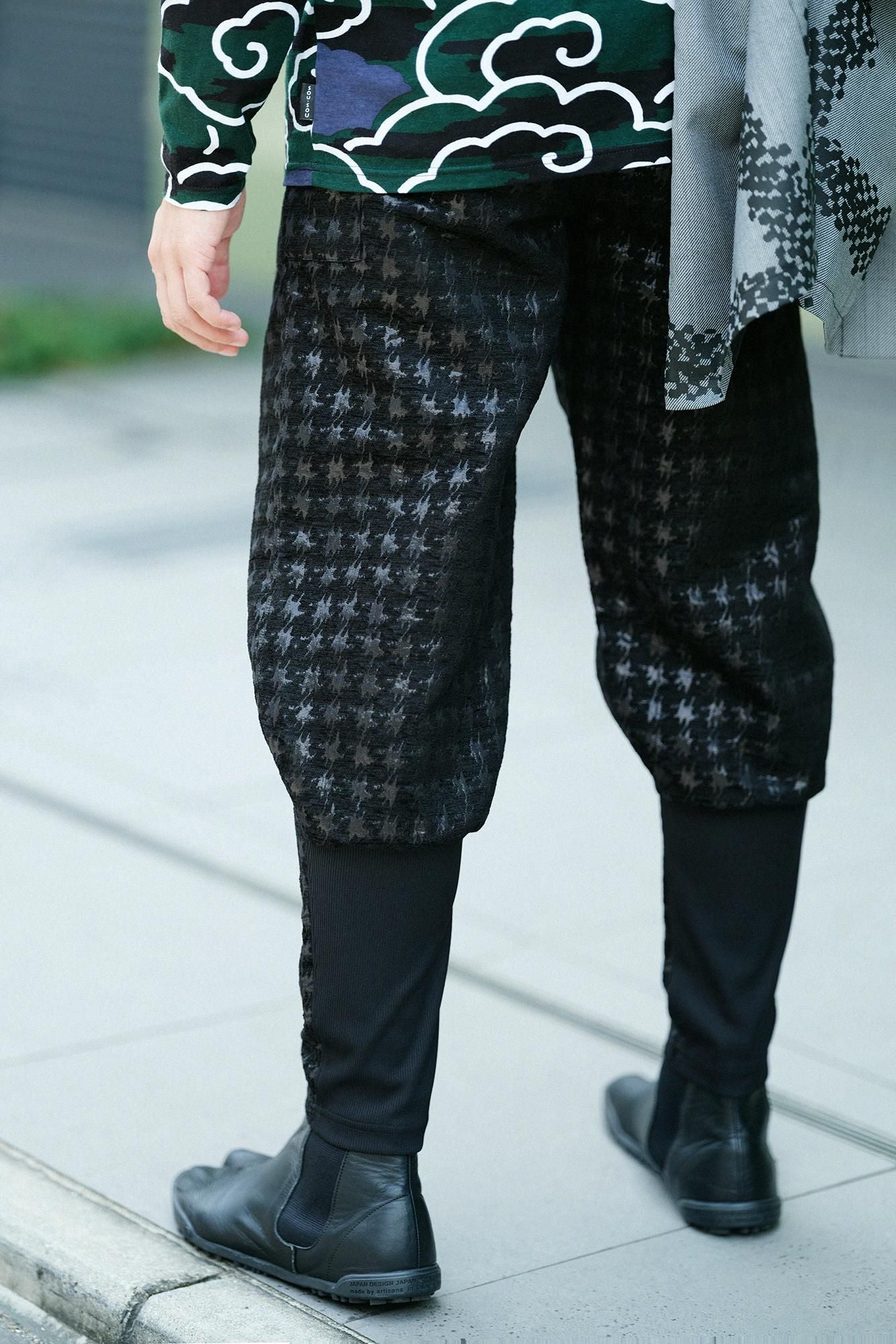 モールジャカール 裁付（たっつけ）えんゆう穿き／変わり千鳥格子（ちどりこうし） 濡羽色（ぬればいろ）