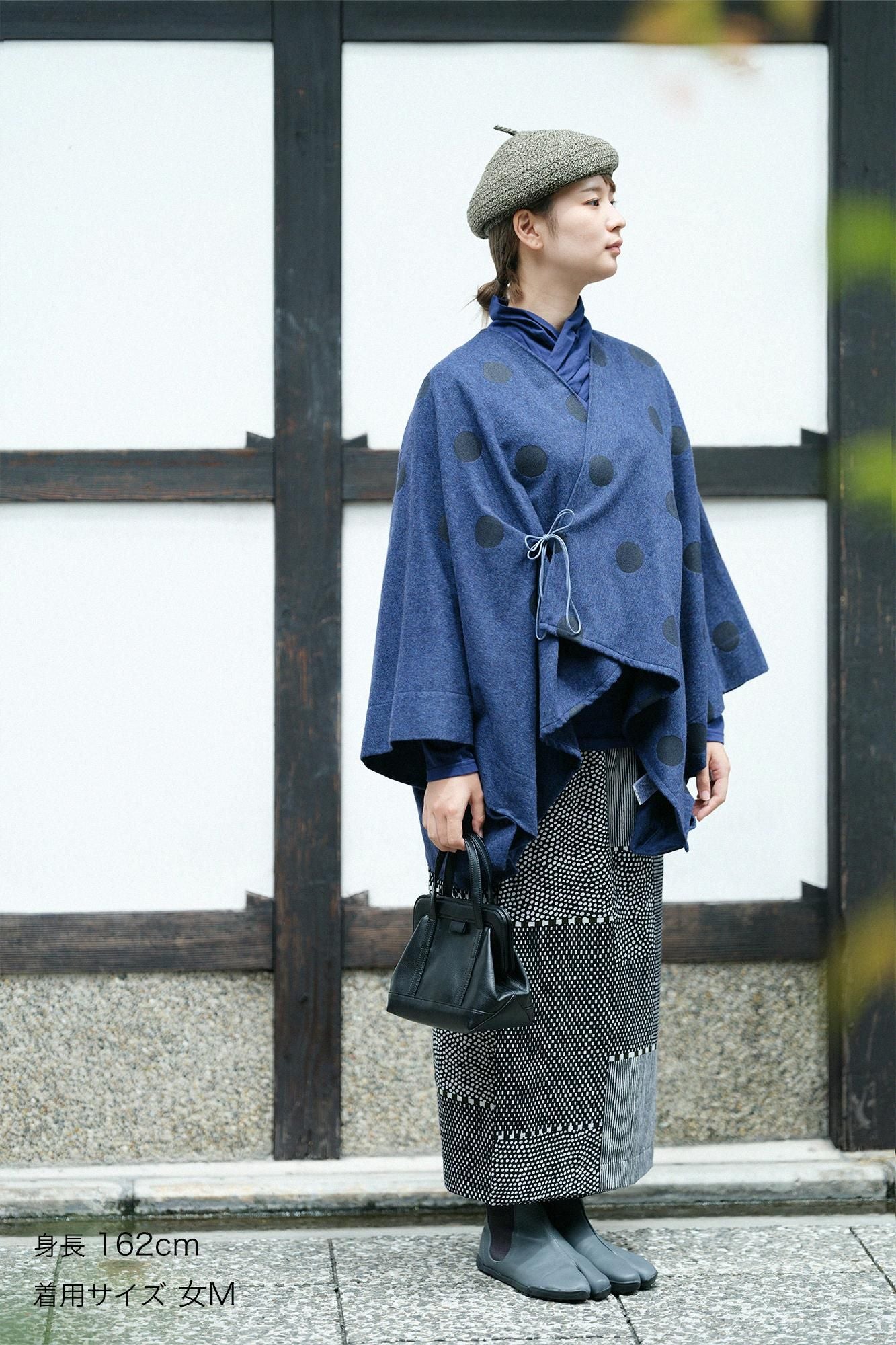 毛斯綸 裹裙/點線墨黑色