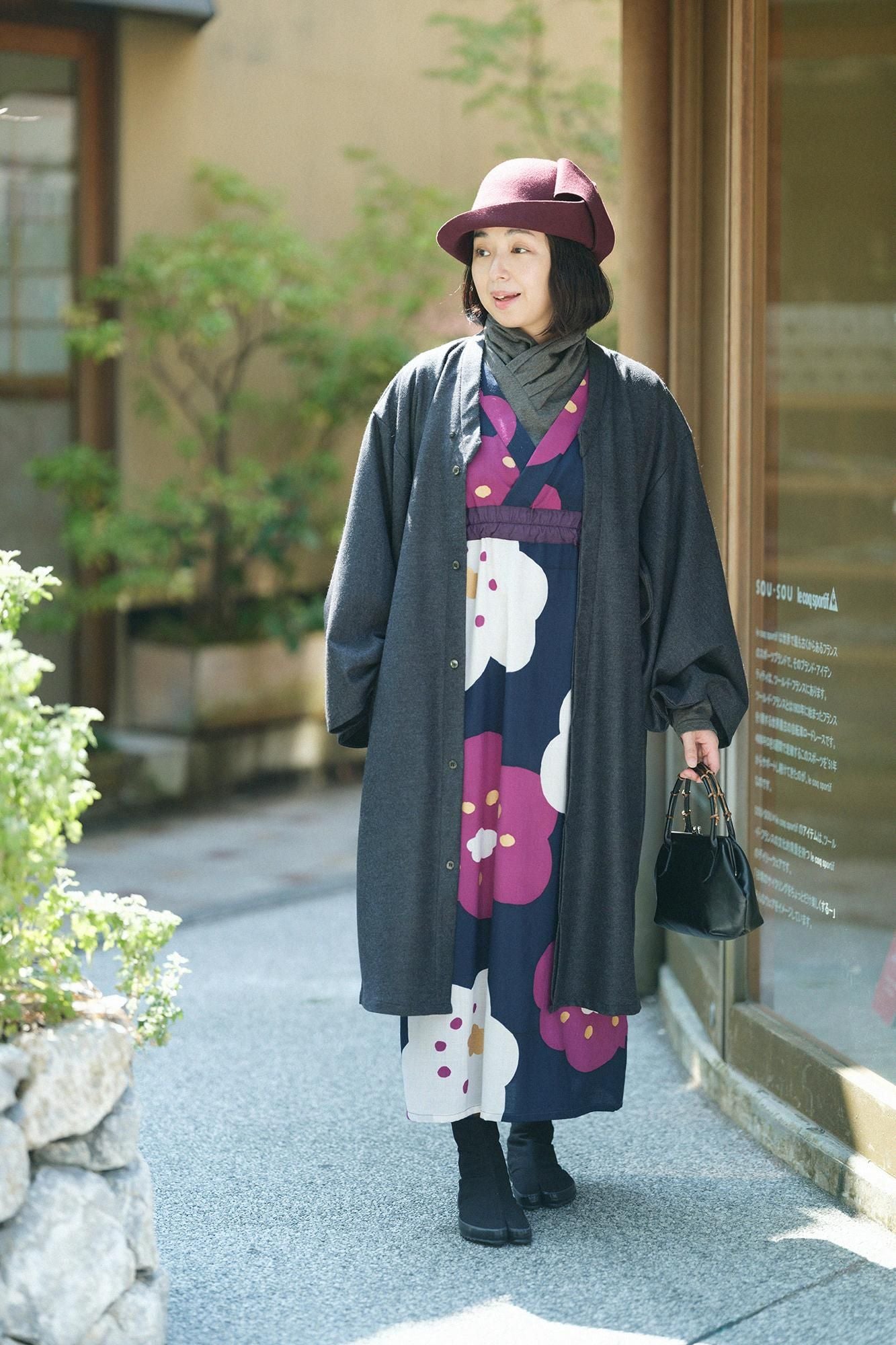 モスリン みたて衣／ほほえみ 鉄紺（てつこん）