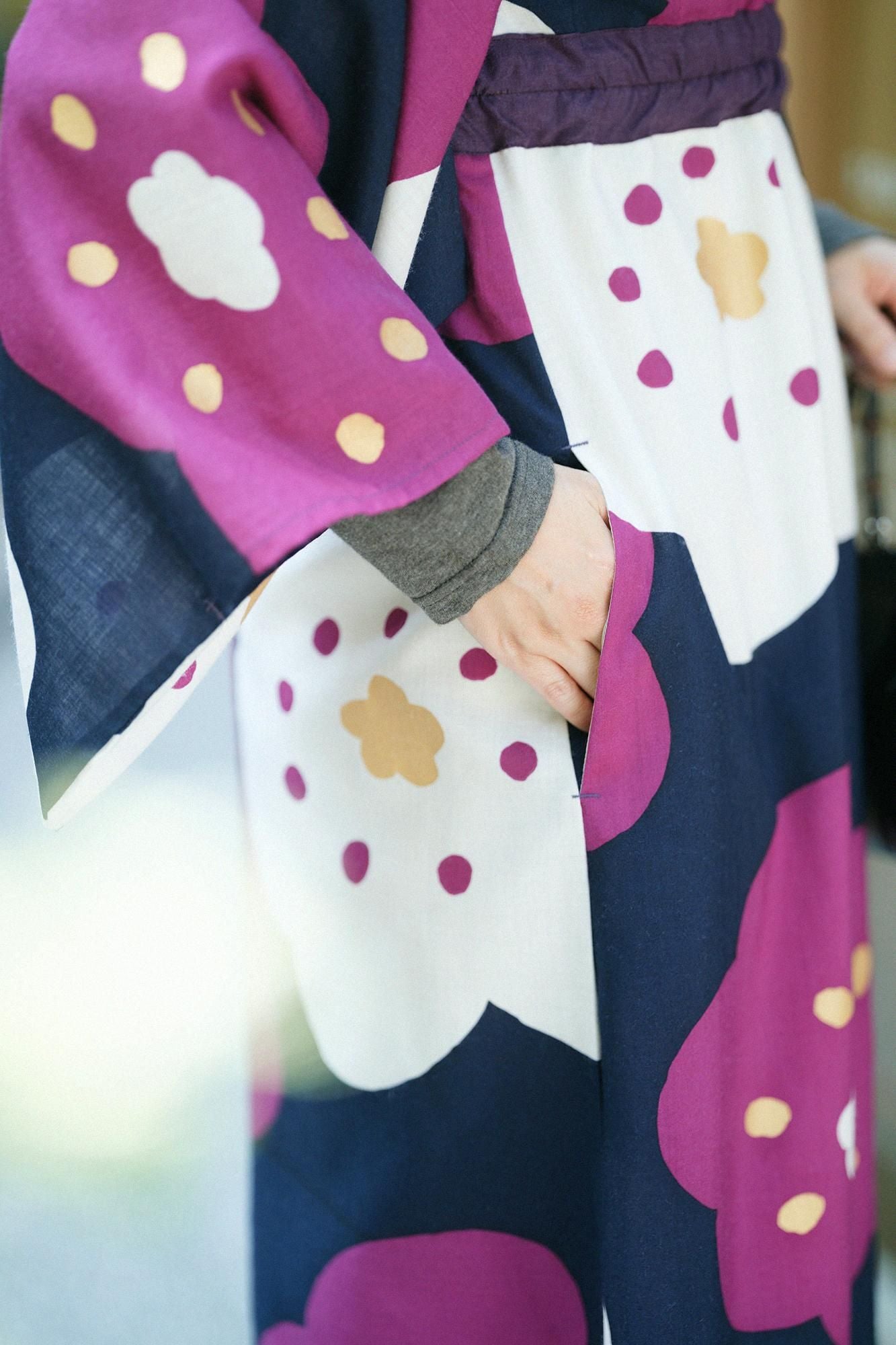 モスリン みたて衣／ほほえみ 鉄紺（てつこん）