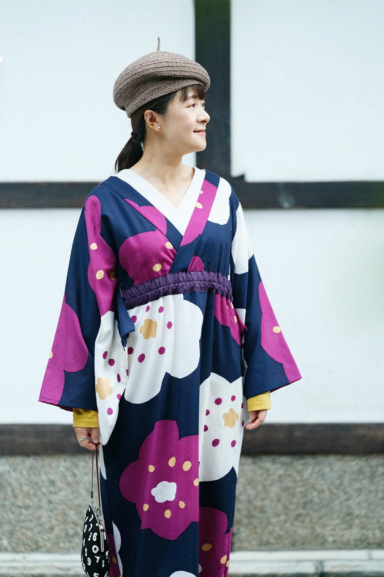 モスリン みたて衣／ほほえみ 鉄紺（てつこん）