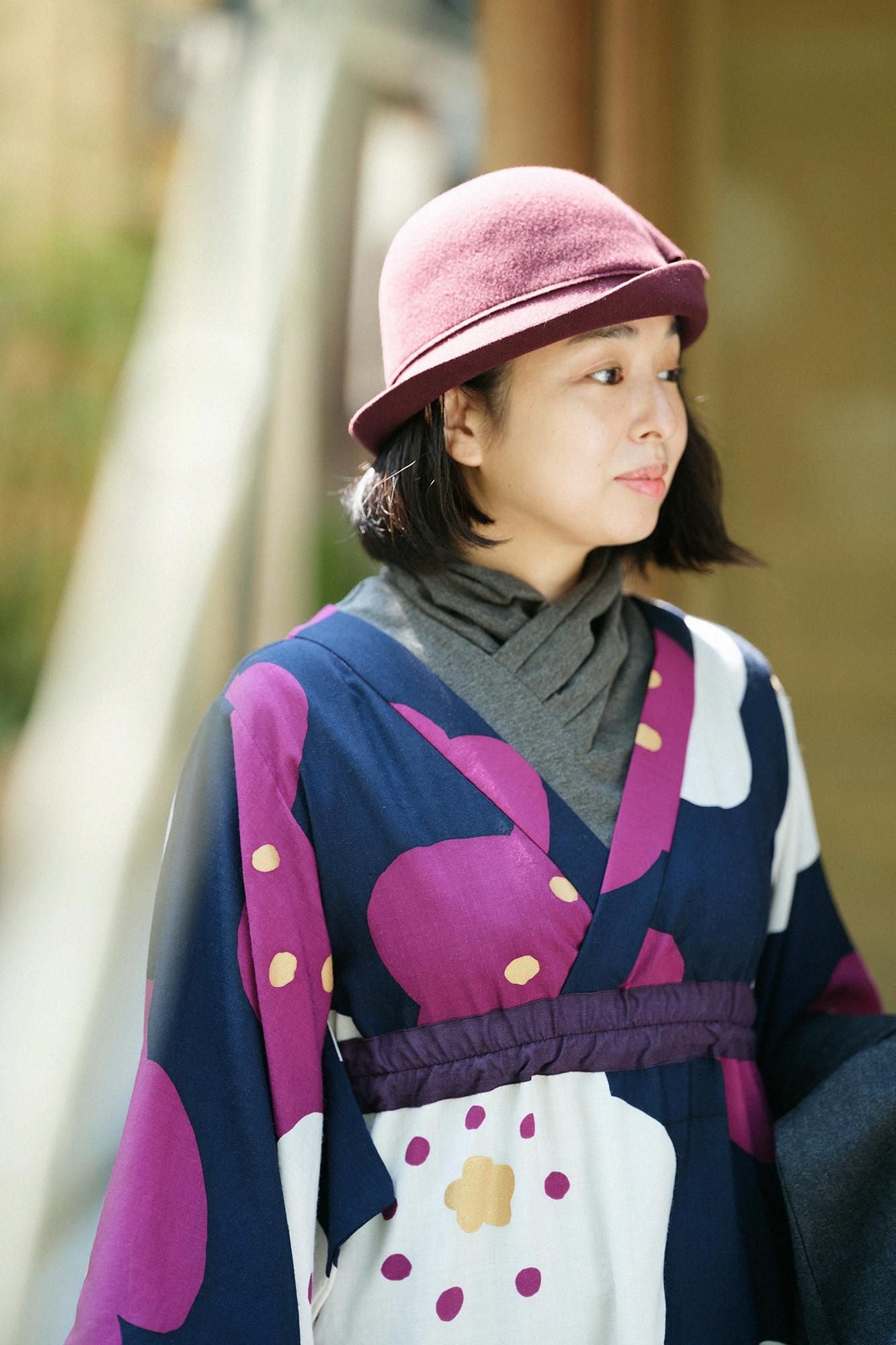 モスリン みたて衣／ほほえみ 鉄紺（てつこん）