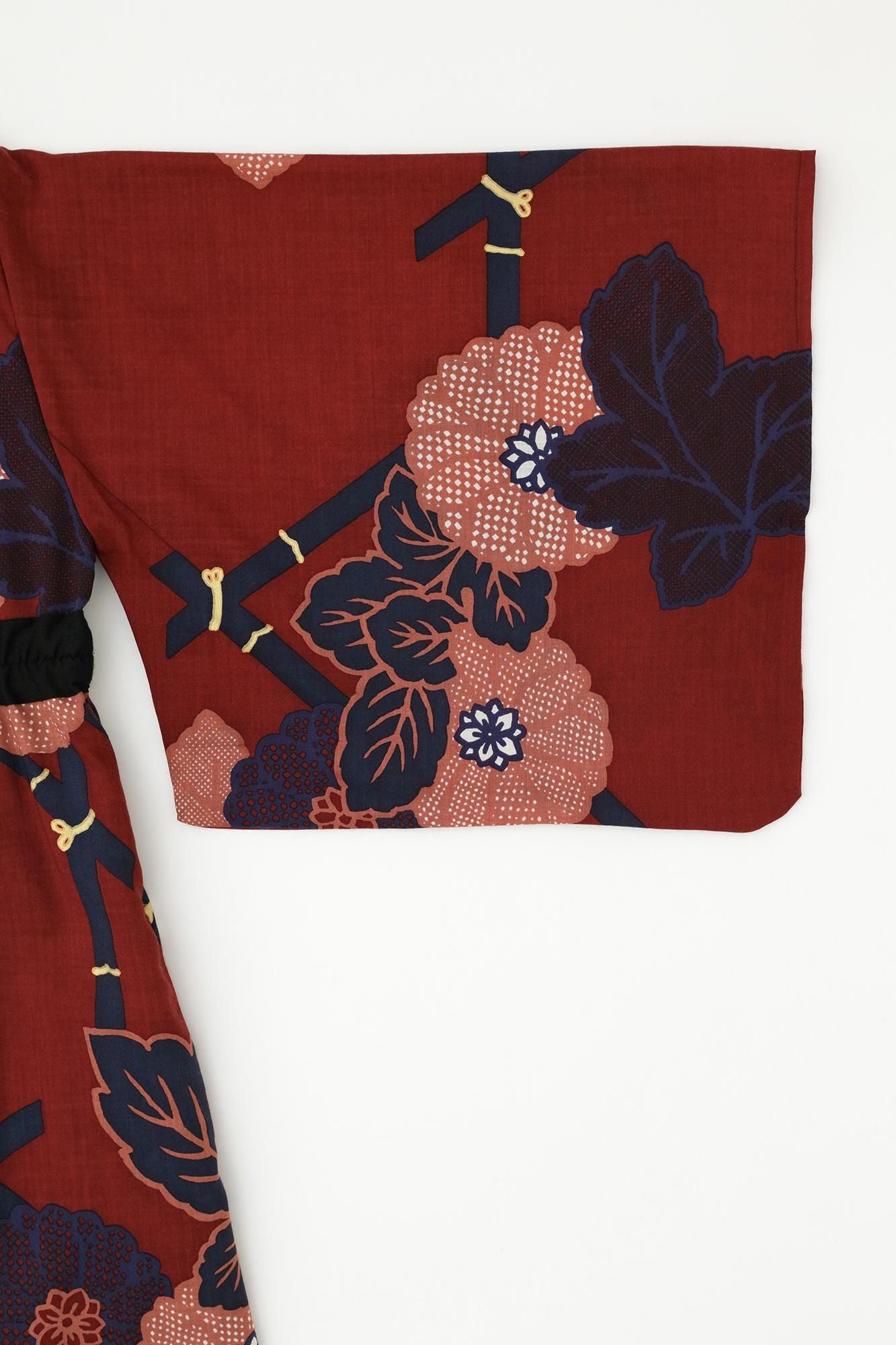 毛斯綸 和服形洋裝/籬菊圖案 再現