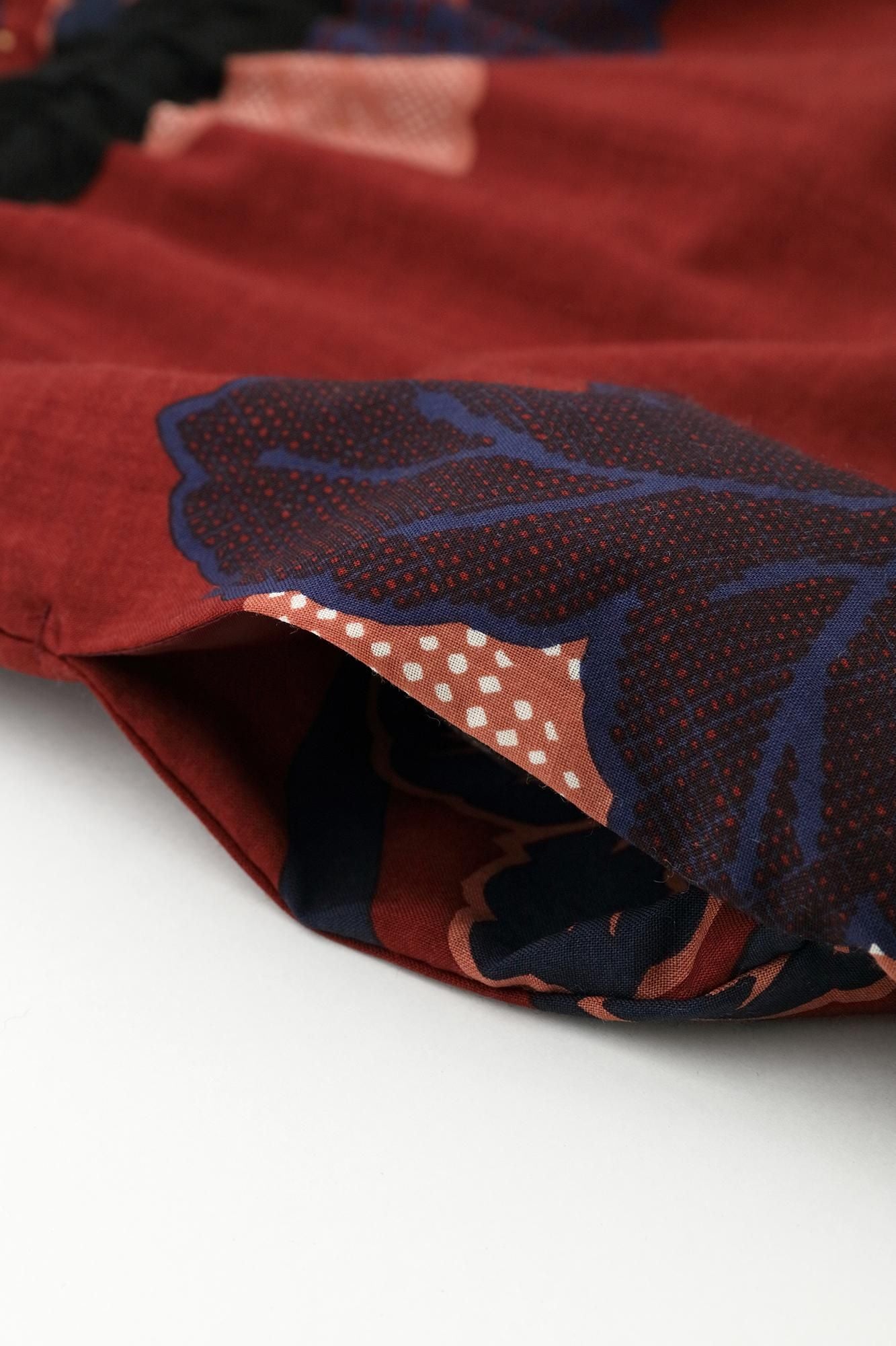 毛斯綸 和服形洋裝/籬菊圖案 再現