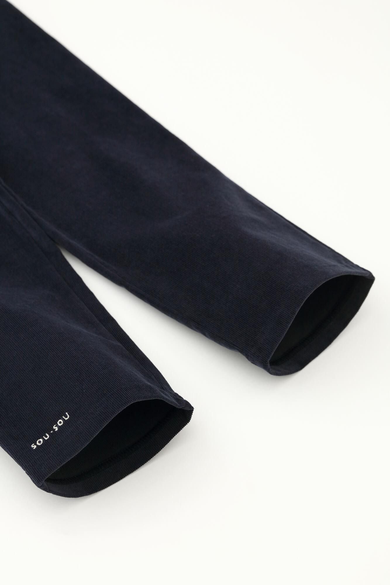 Shin Corduroy Slightly Slim-type Leggings Pants／/ Dark Blue