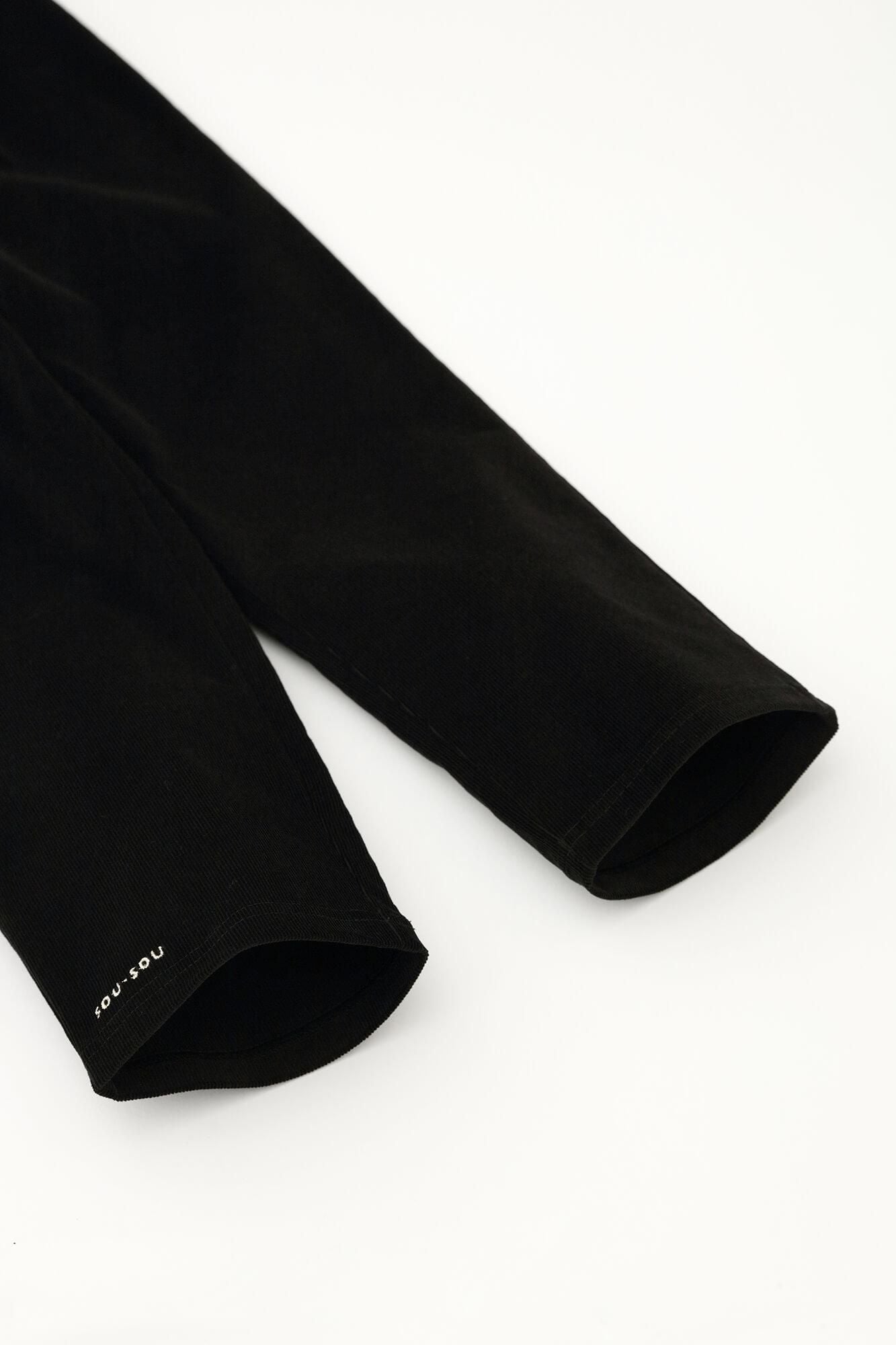 Shin Corduroy Slightly Slim-type Leggings Pants / Black