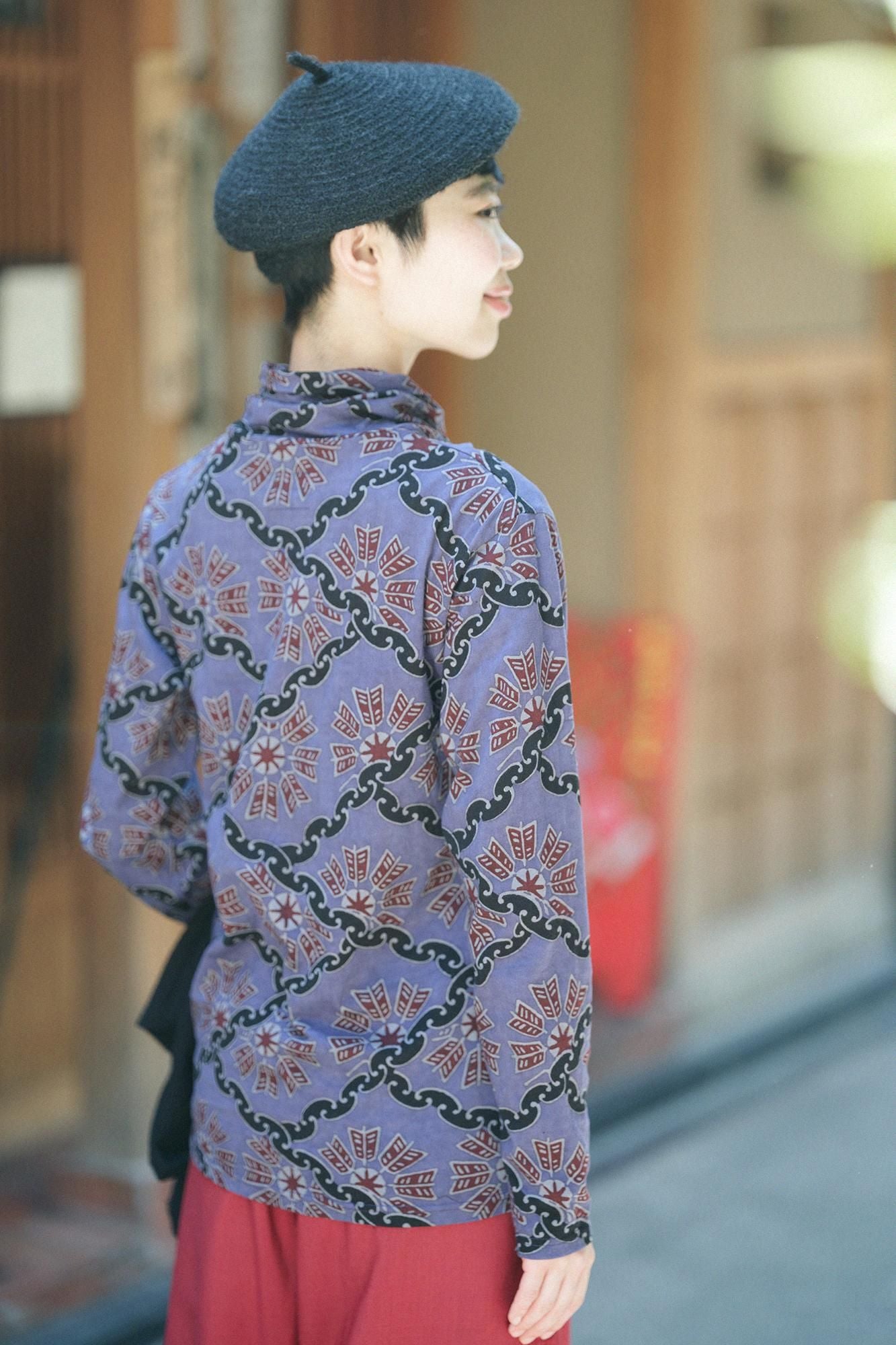 高領上衣/圓環風車紋 再現