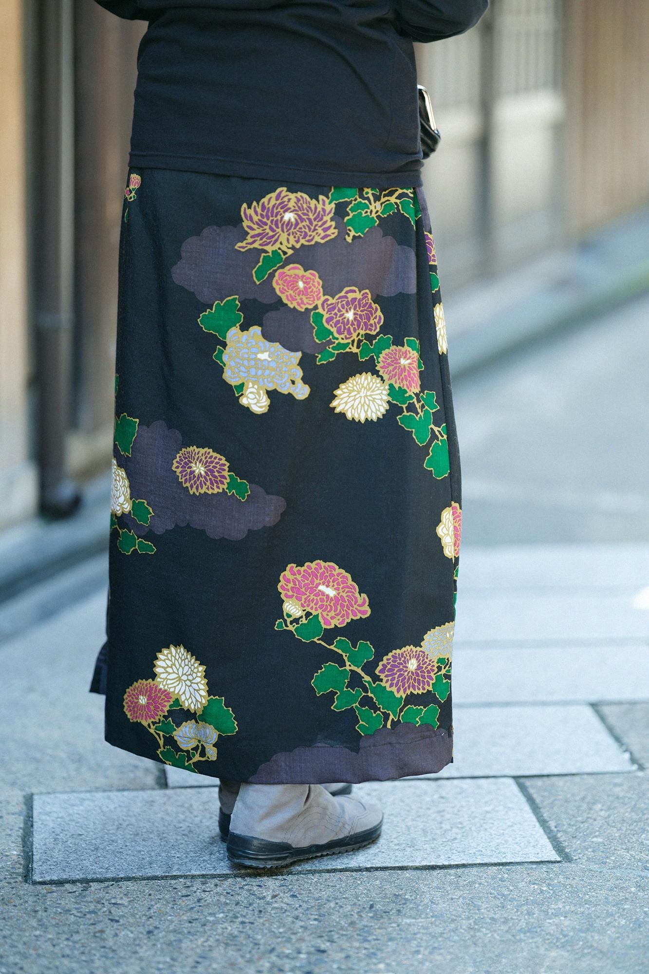 モスリン 双筒衣（そうとうい）／雲取り（くもどり）に菊