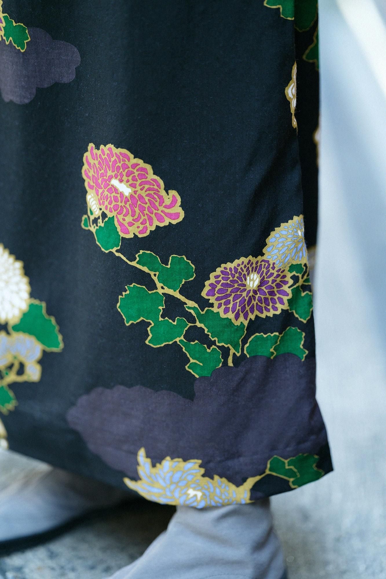 モスリン 双筒衣（そうとうい）／雲取り（くもどり）に菊