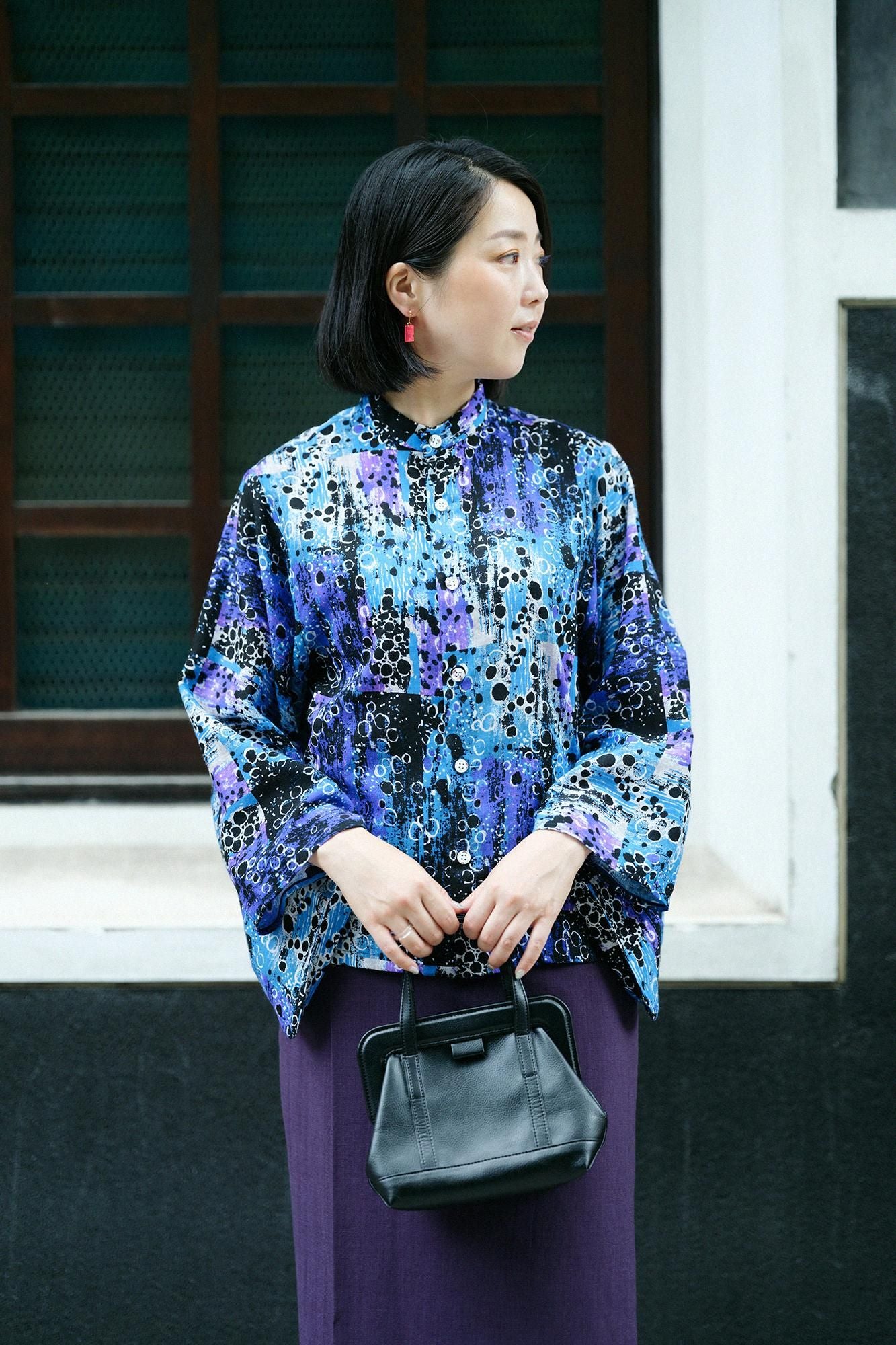 毛斯綸 和服袖 襯衫/天目