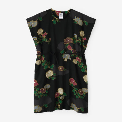 毛斯綸 長方形洋裝/雲取菊