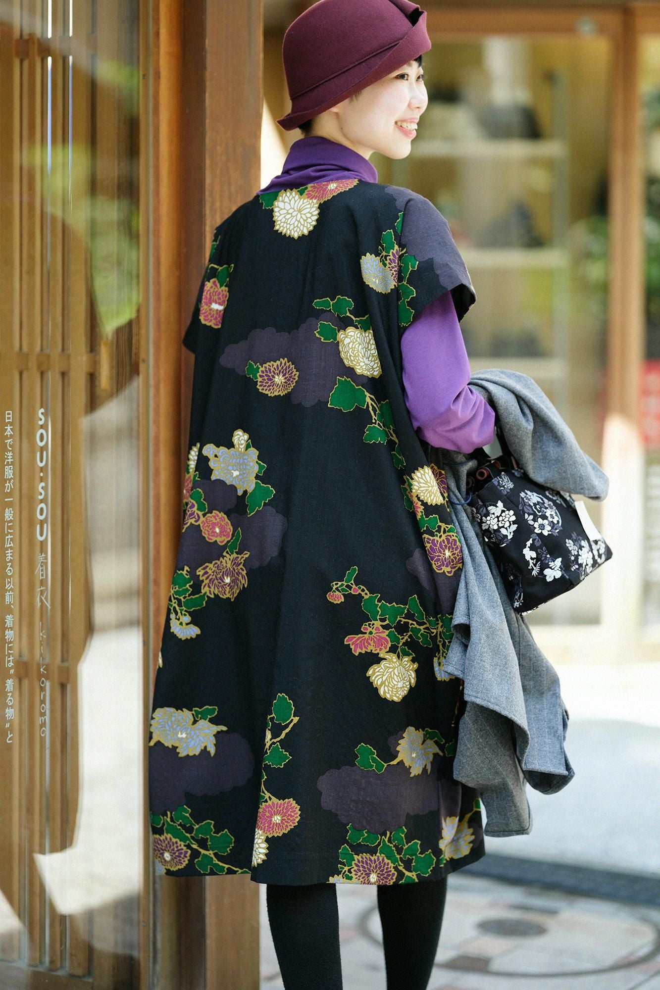 モスリン 長方形衣（ちょうほうけい）／雲取り（くもどり）に菊