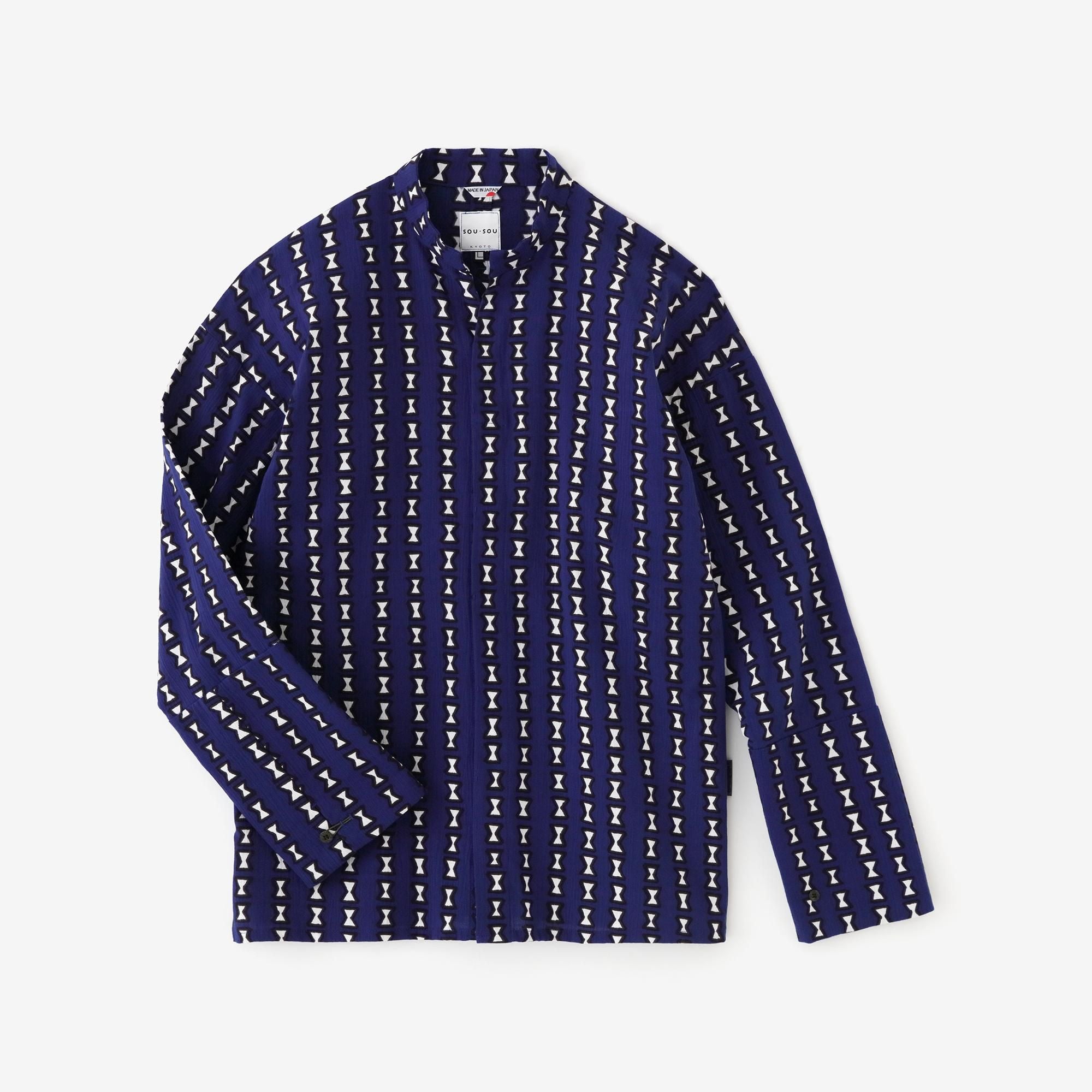 高島縮 20/20 立衿（たちえり） 筒袖襯衣（つつそでしんい）／唐