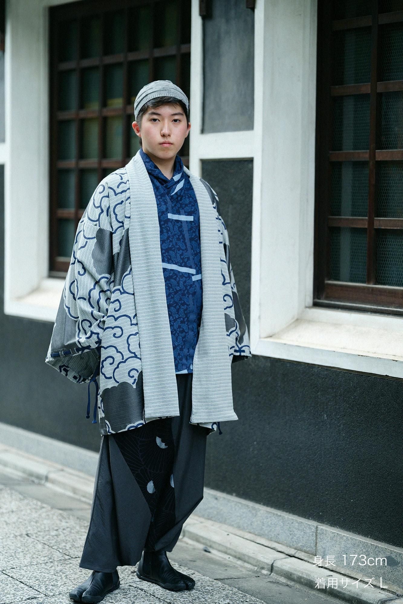 SOU・SOU モスリン富士  濃灰 Sサイズ モスリン 富士（ふじ） 2.0／濃灰（こいはい）×菊扇（きくおうぎ）