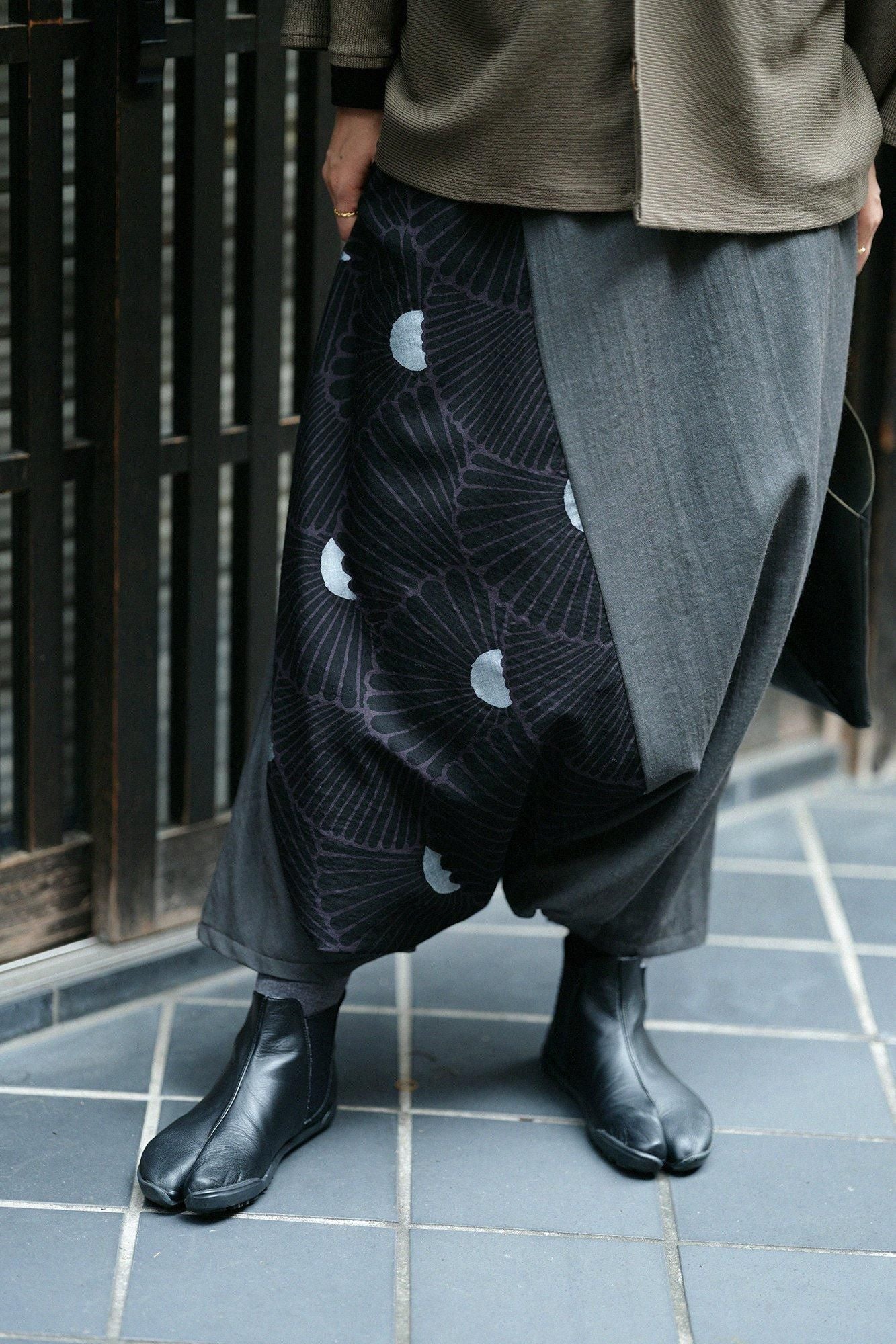 SOU・SOU モスリン富士  濃灰 Sサイズ モスリン 富士（ふじ） 2.0／濃灰（こいはい）×菊扇（きくおうぎ）