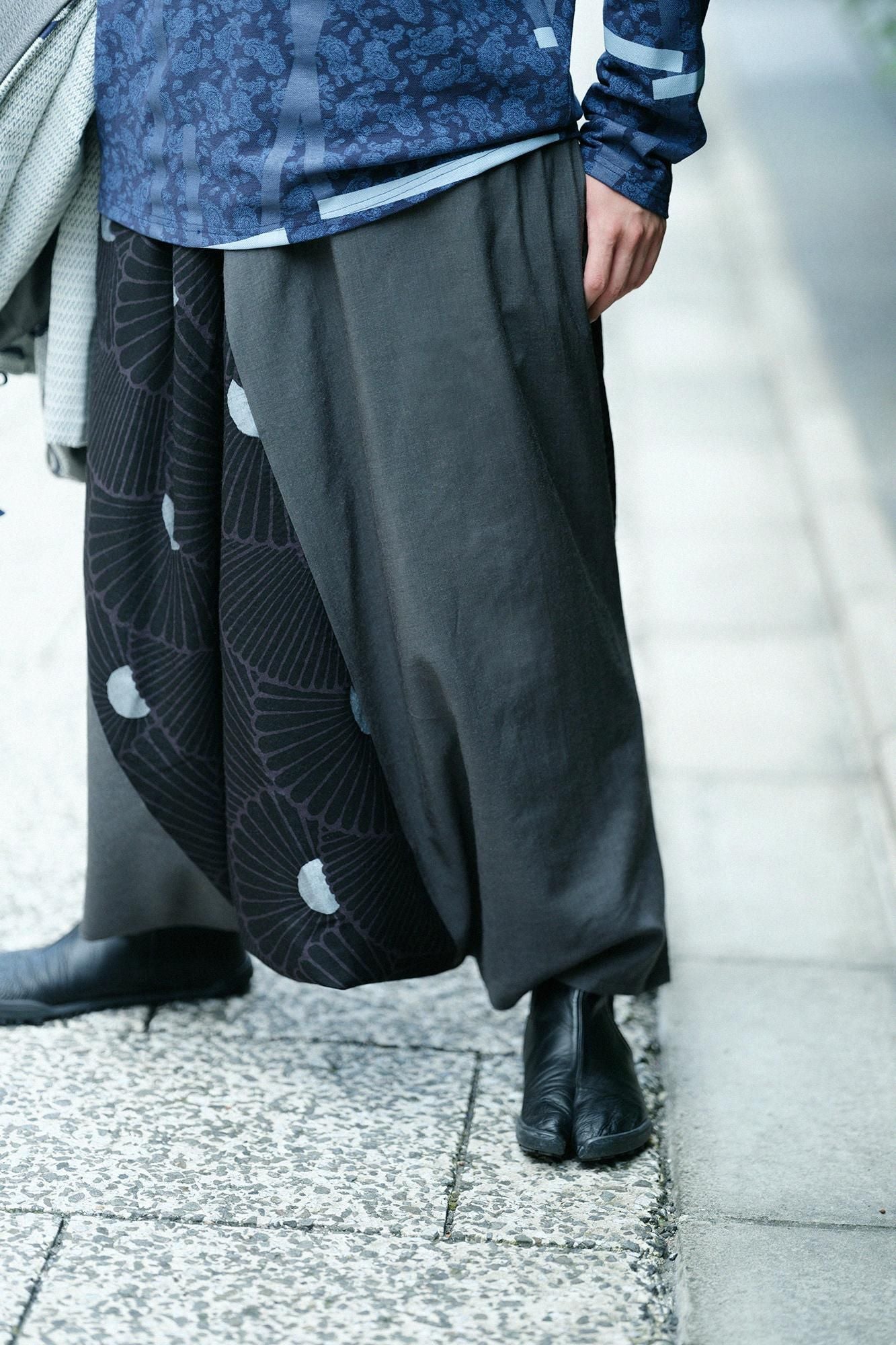 モスリン 富士（ふじ） 2.0／濃灰（こいはい）×菊扇（きくおうぎ）