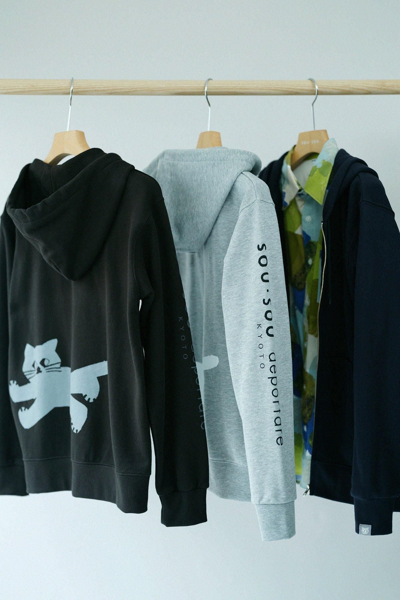 so-su-u スウェットパーカー（ヘザーアイボリー）【sou-sou 】 SO-SU-U デポルターレ ZIP UP スウェットパーカー[9.7]／ヘザーグレー