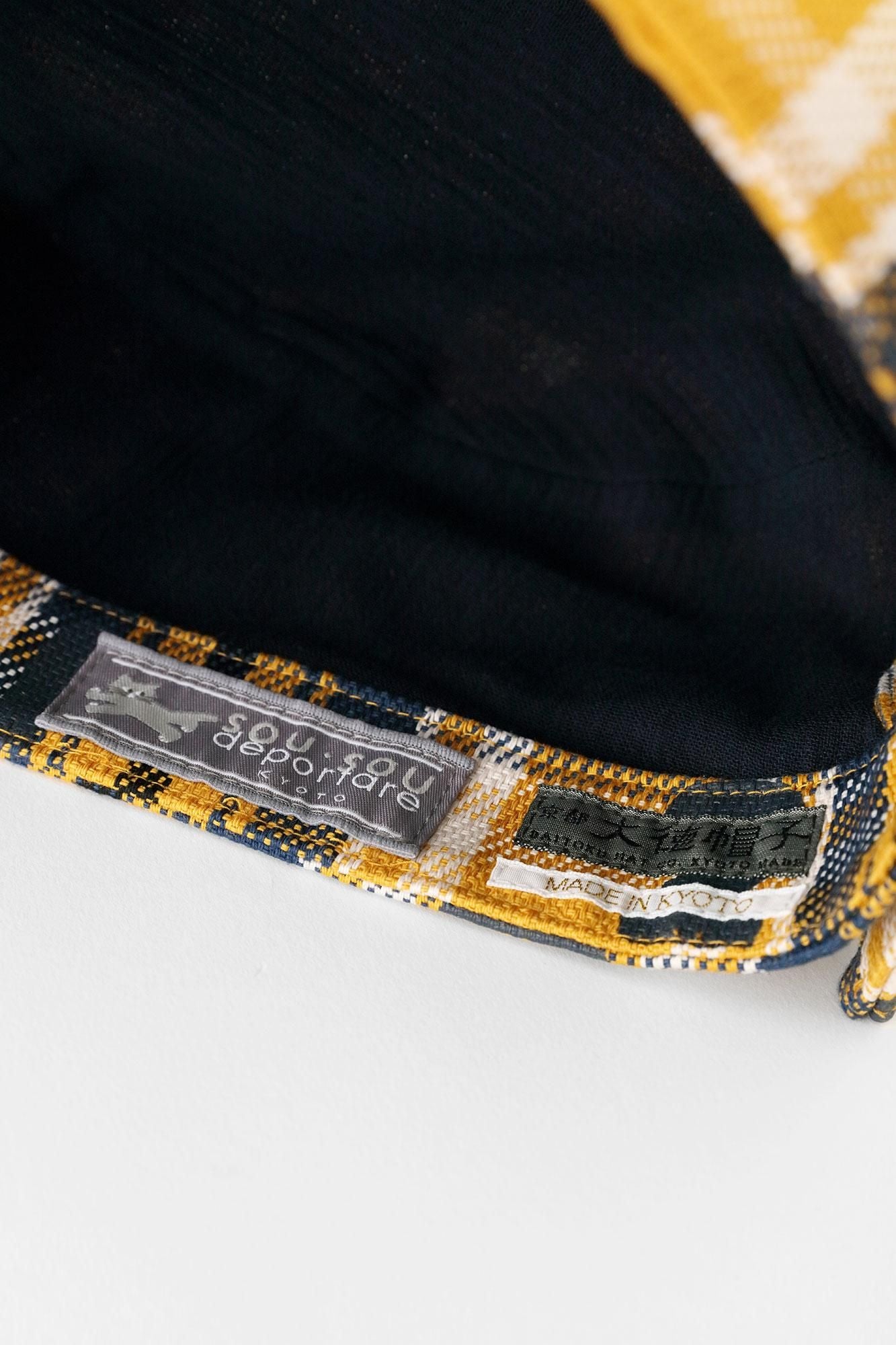 헤비 트윌 체크 BIKE 일하다캡／SO-SU-U 노란색