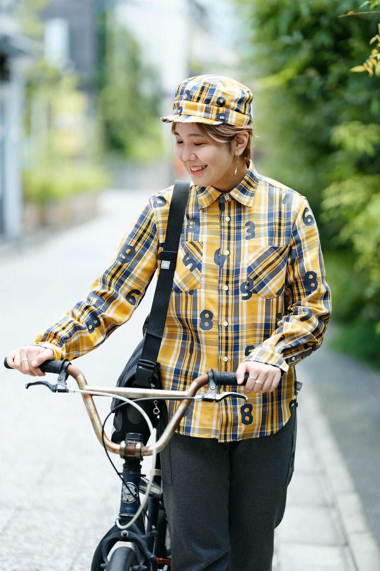 SOUSOU様、専用 ヘビーツイルチェック BIKE ワークキャップ／SO-SU-U 黄金色（こがねいろ）