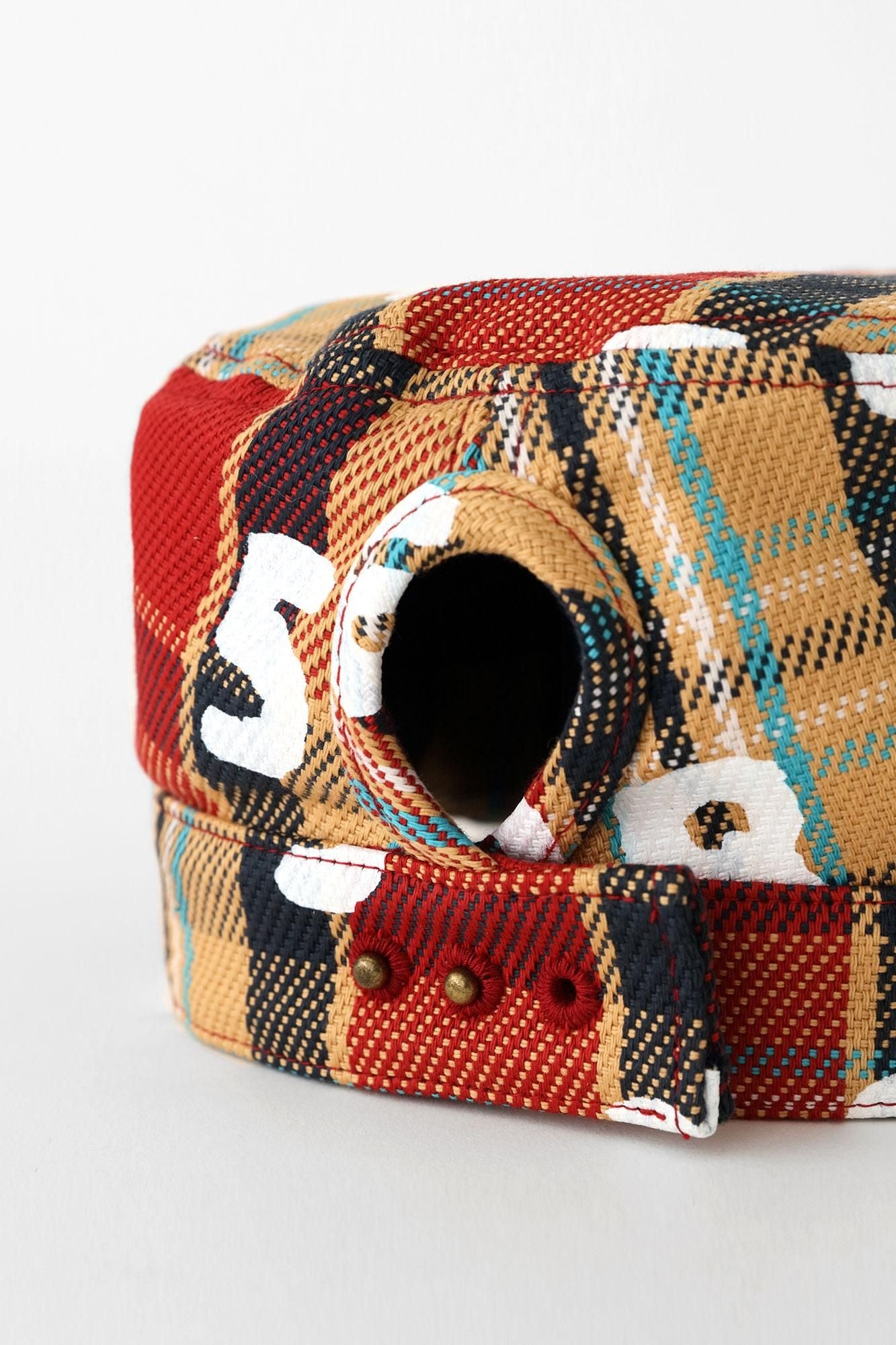 Karierte BIKE-Arbeitsmütze aus schwerem Twill/SO-SU-U Dunkelbraun