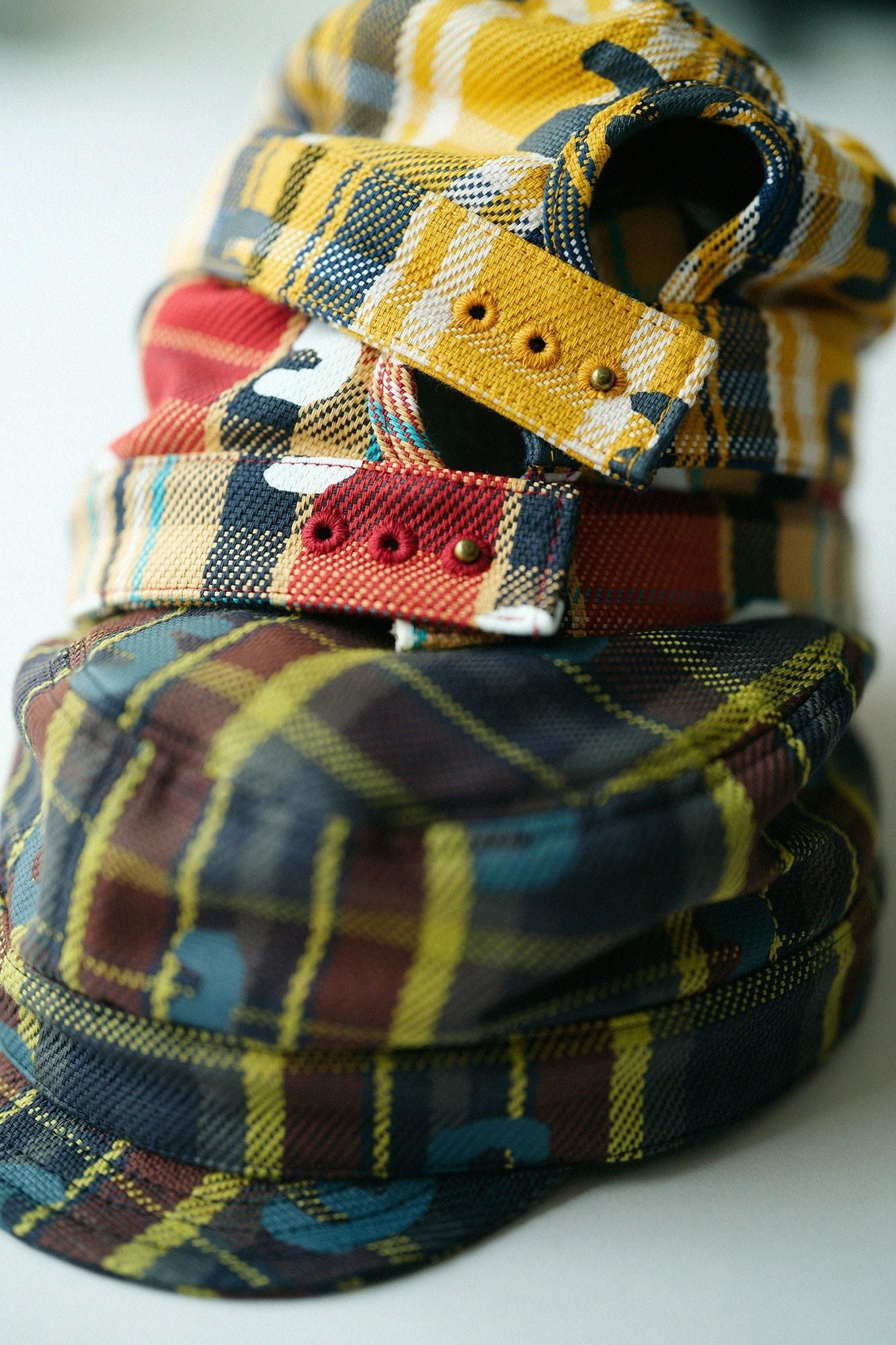 Karierte BIKE-Arbeitsmütze aus schwerem Twill/SO-SU-U Dunkelbraun