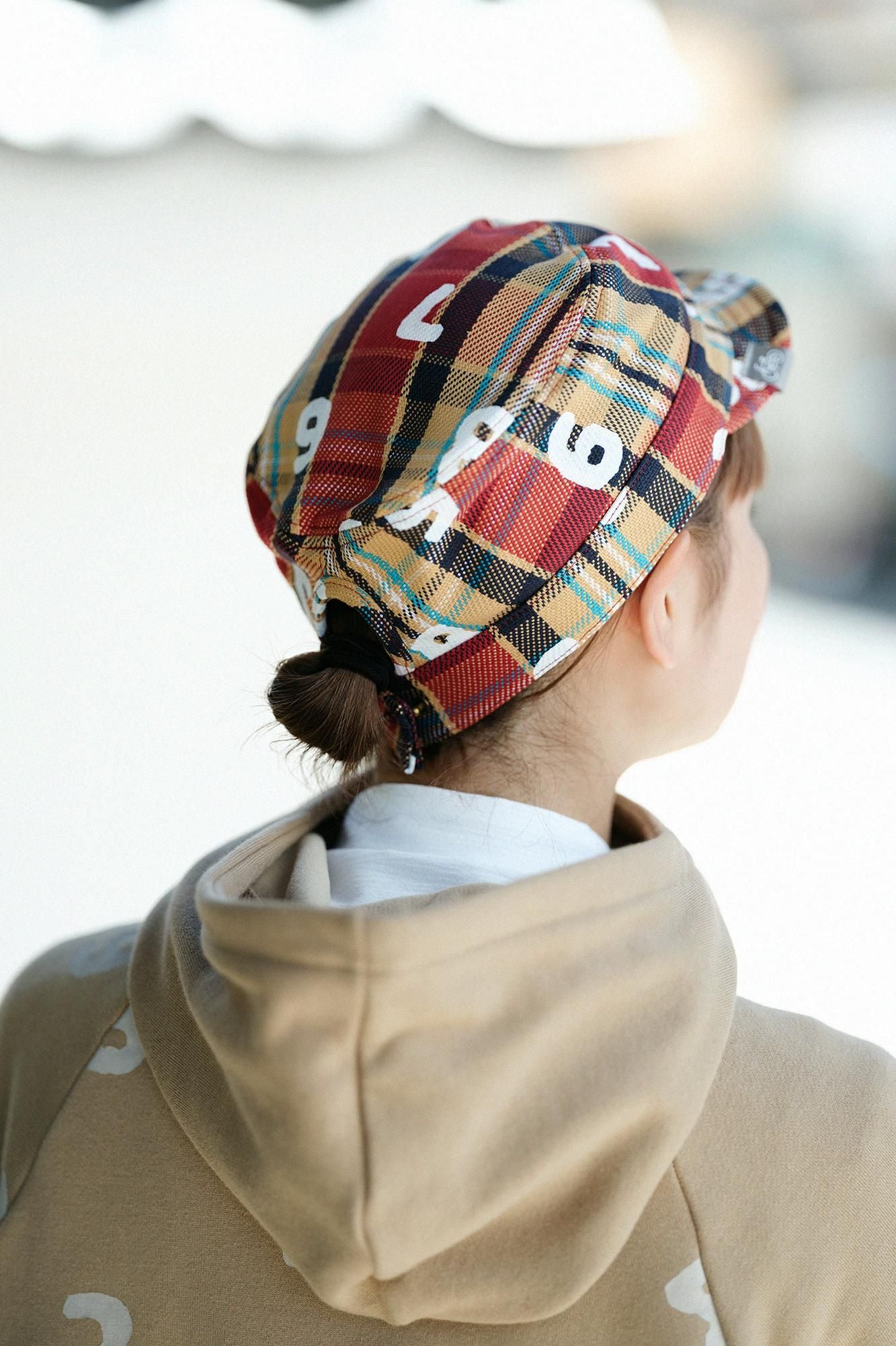 Karierte BIKE-Arbeitsmütze aus schwerem Twill/SO-SU-U Dunkelbraun