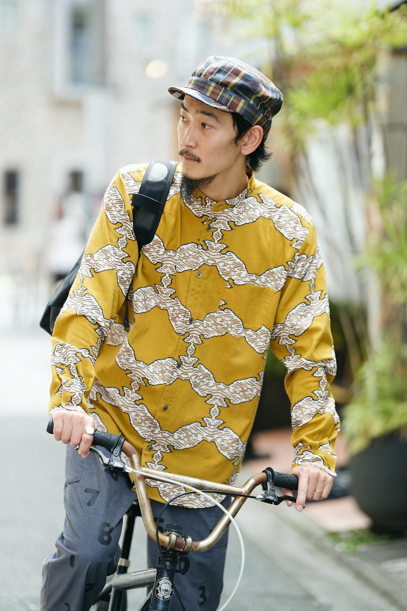 Heavy TwillCheck BIKE workCap／SO-SU-U Greyish Matcha Color