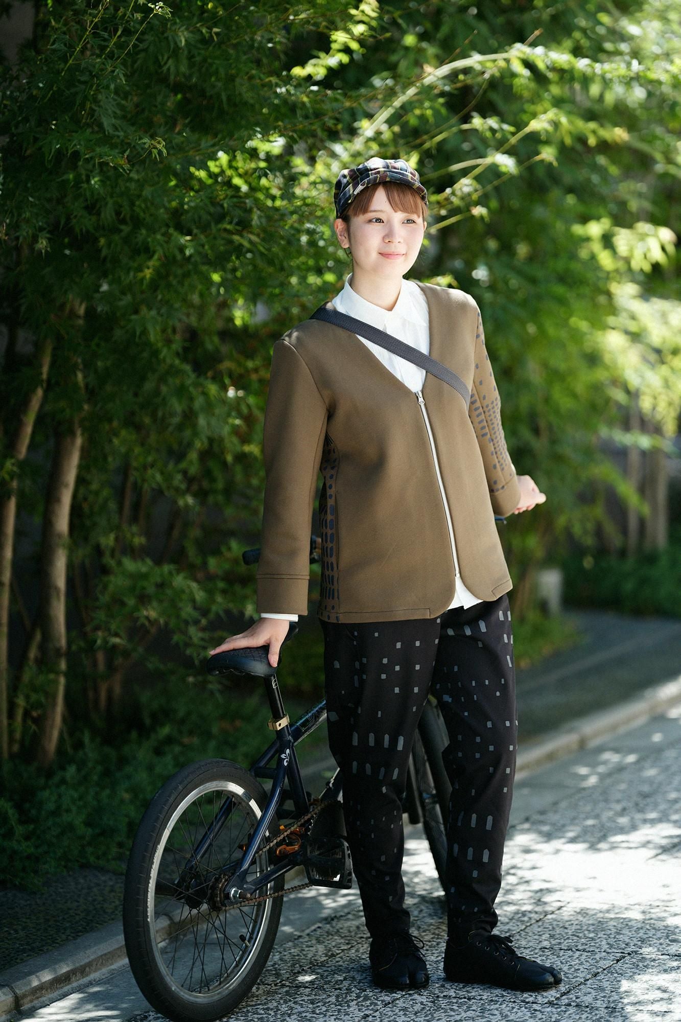 Heavy TwillCheck BIKE workCap／SO-SU-U Greyish Matcha Color