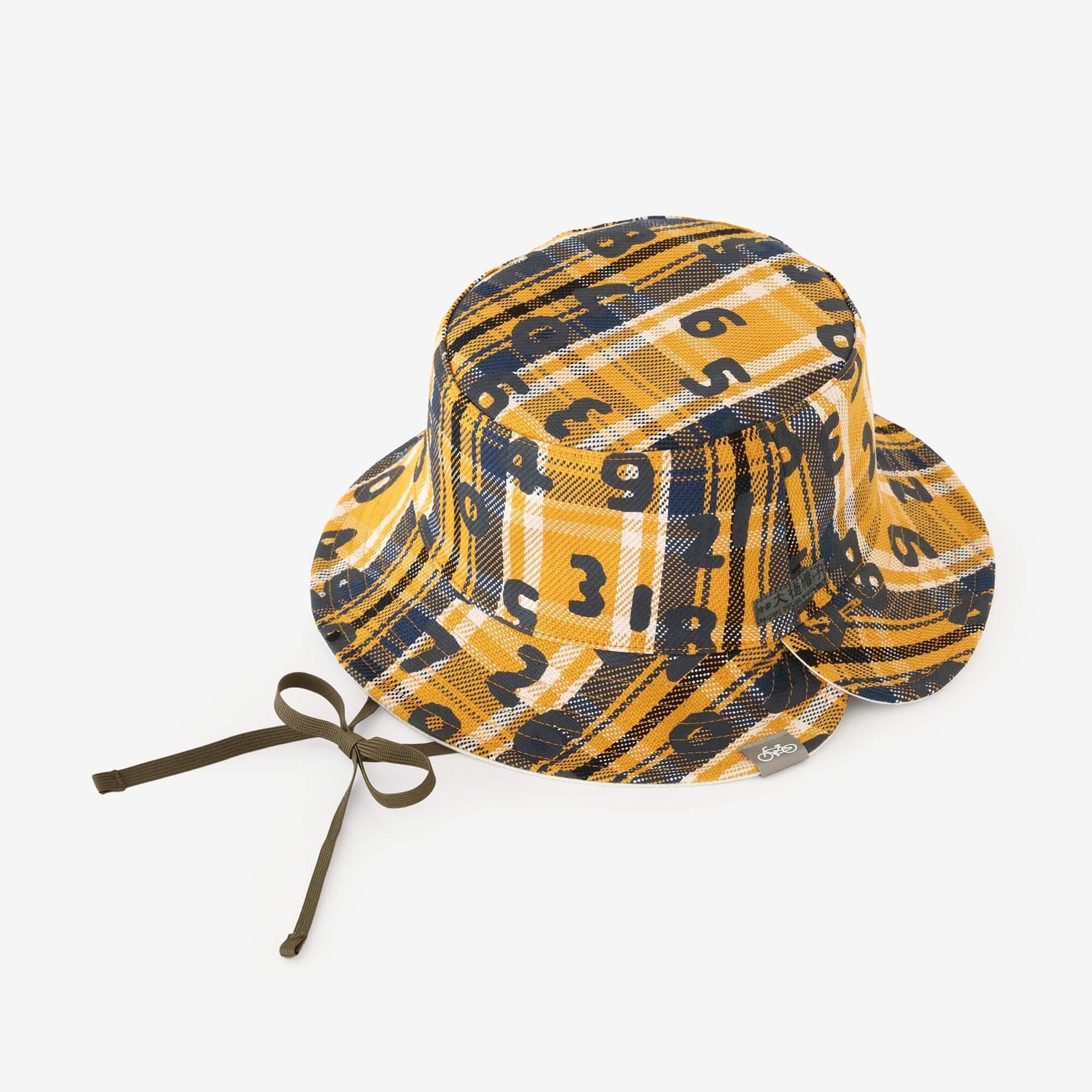 Heavy Twill Check Reversible BIKE HAT / SO-SU-U Kon Up and Down Golden Yellow
