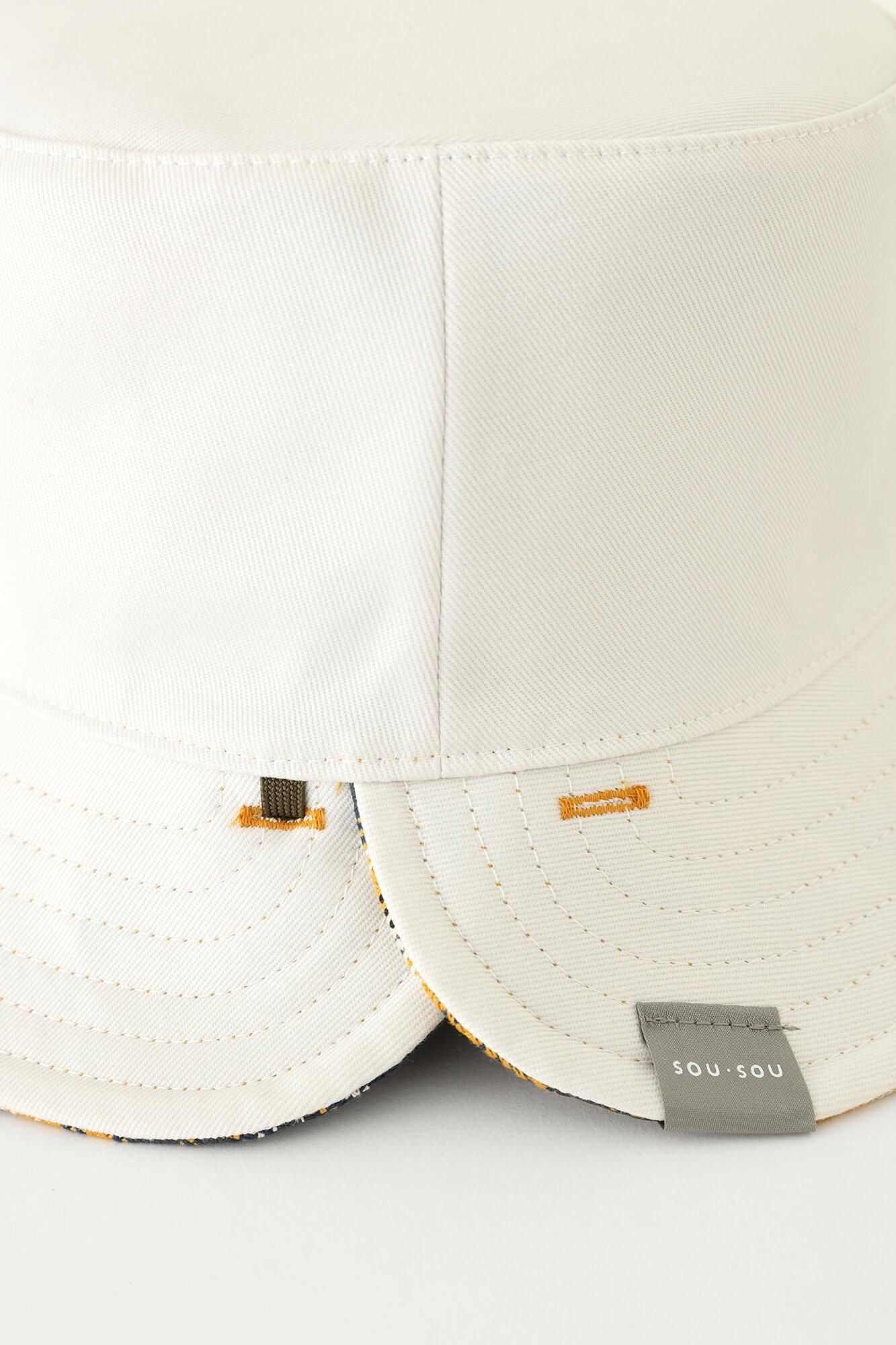 重斜纹检查可逆自行车帽/so-su-u kon（kon）顶部和底部（ka）金色