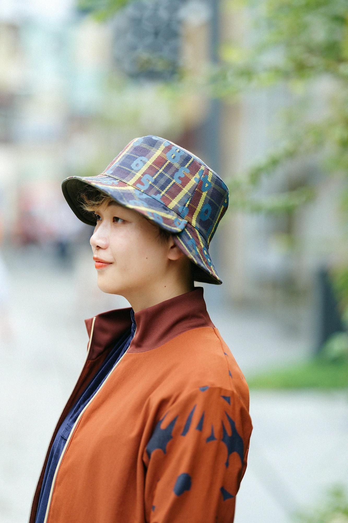 【官網限定】粗綾織格紋 雙面用 BIKE 帽子／SO-SU-U十數 昆 上下 岩井茶