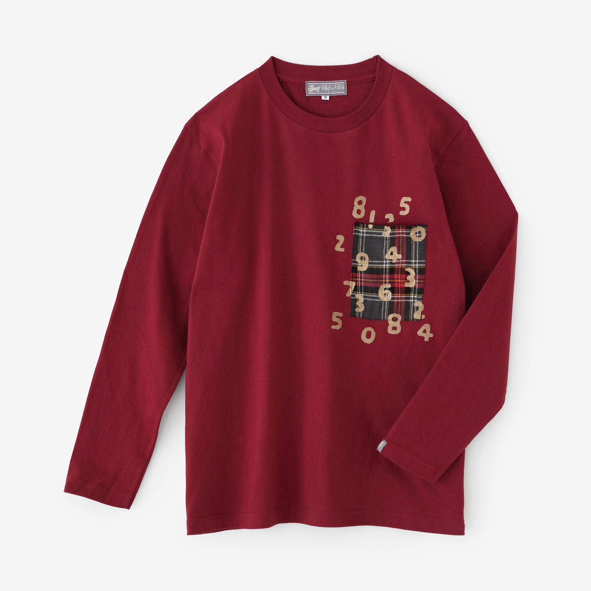 CUVivienne★RED LABEL タグ付 長袖カットソー net限定】長袖 ポケットTシャツ[5.6]／バーガンディ×SO-SU-U昆（こん）