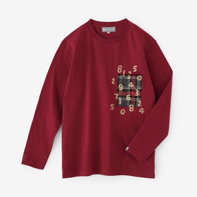 長袖 ポケットTシャツ[5.6]／バーガンディ×SO-SU-U昆（こん）