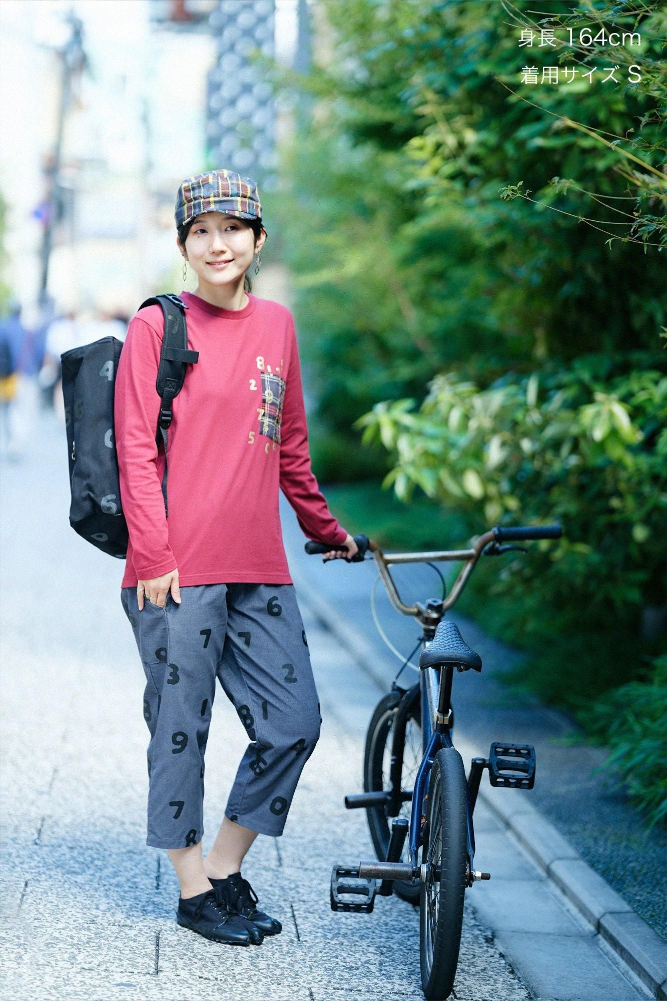 長袖 口袋T-shirt [5.6]/酒紅色x SO-SU-U十數 昆